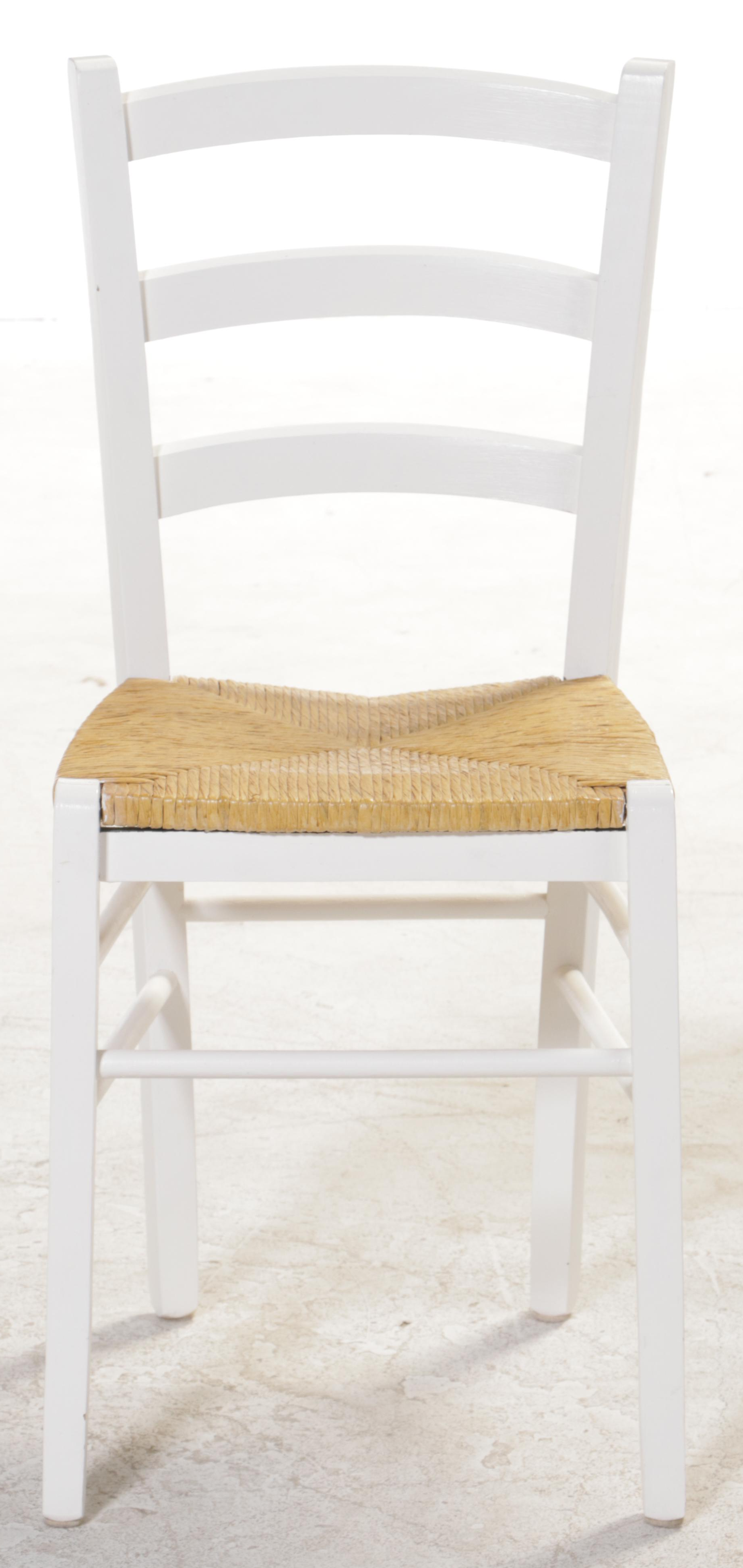 Five-Piece Primitive Style White-Painted Dining Set