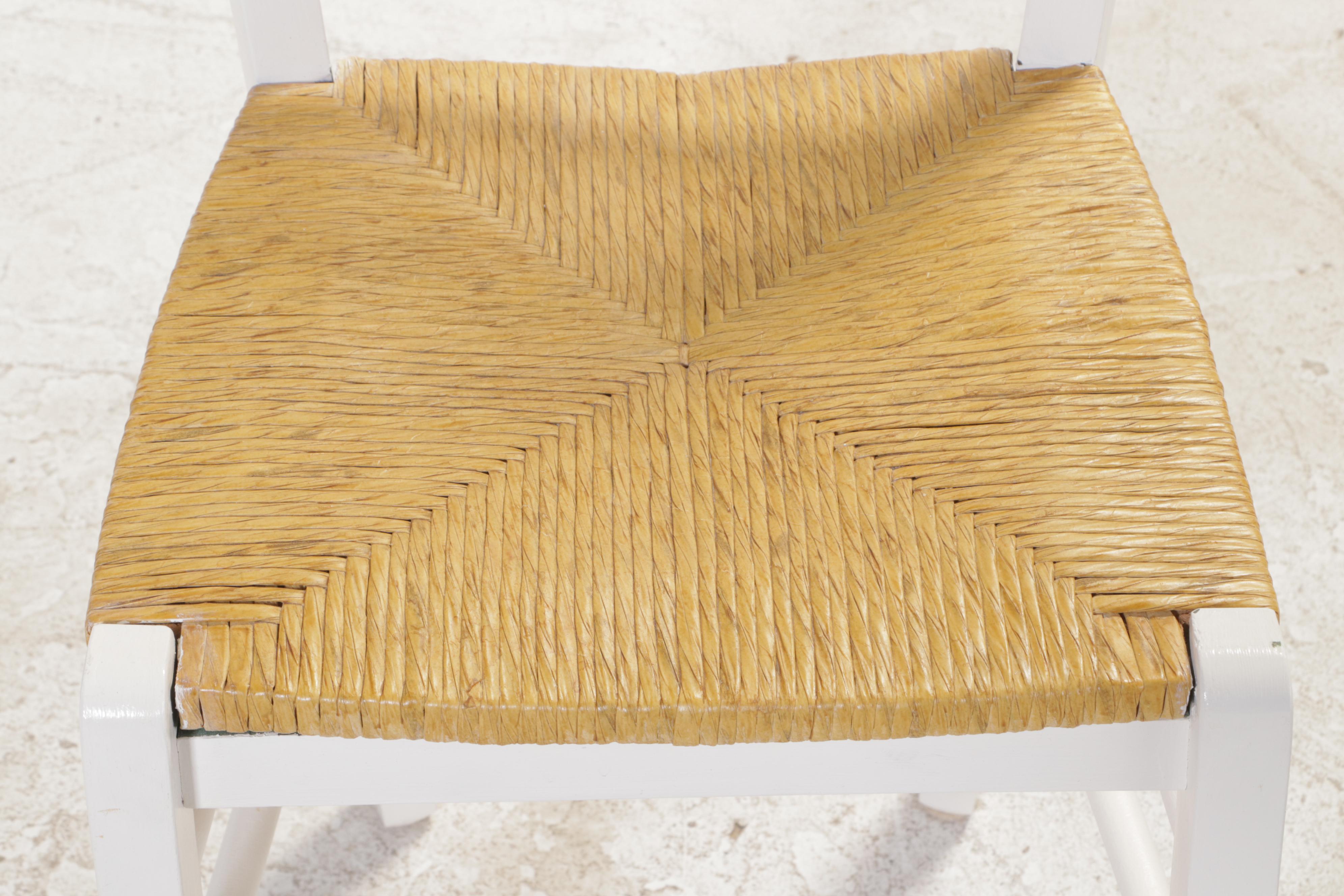 Five-Piece Primitive Style White-Painted Dining Set