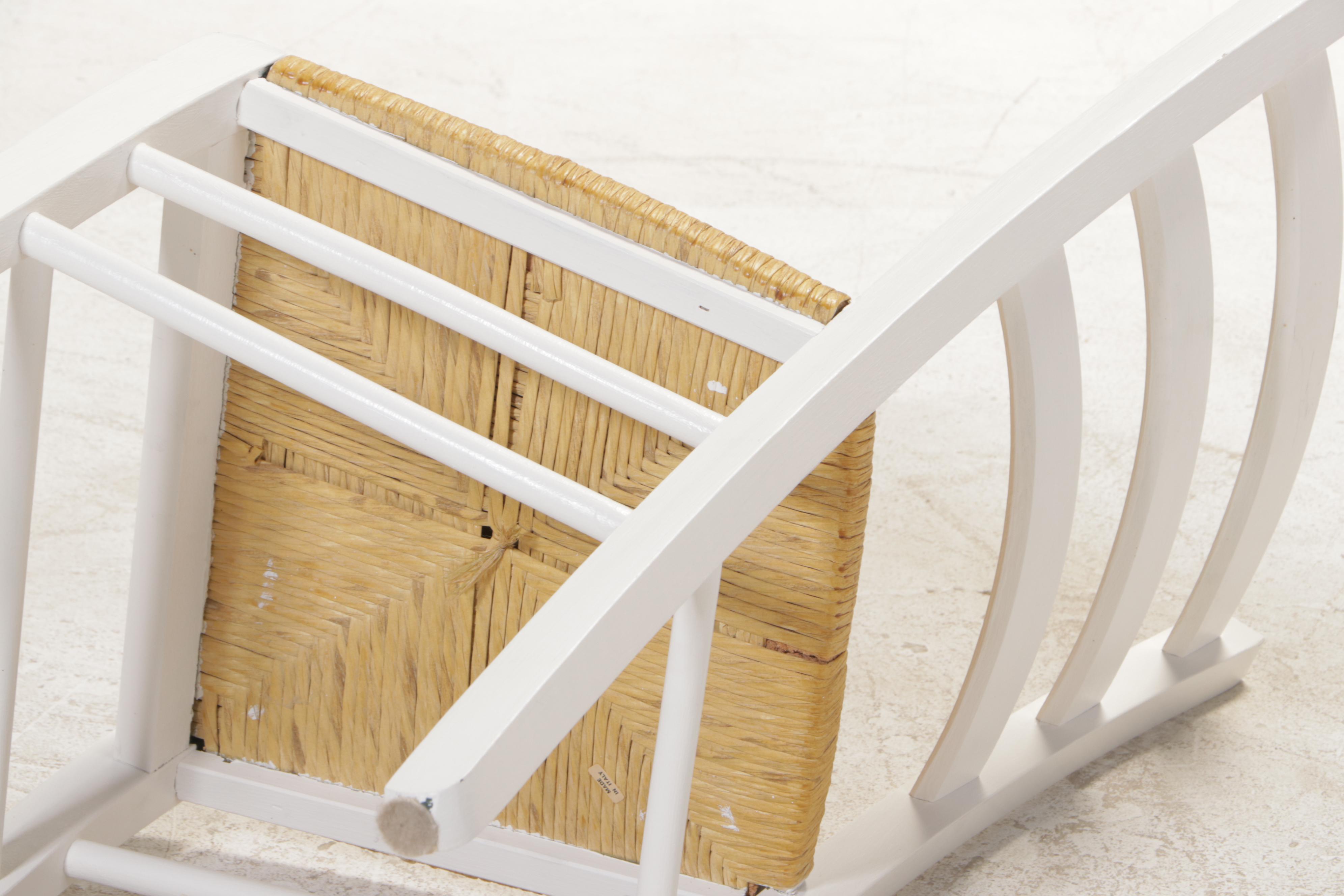 Five-Piece Primitive Style White-Painted Dining Set