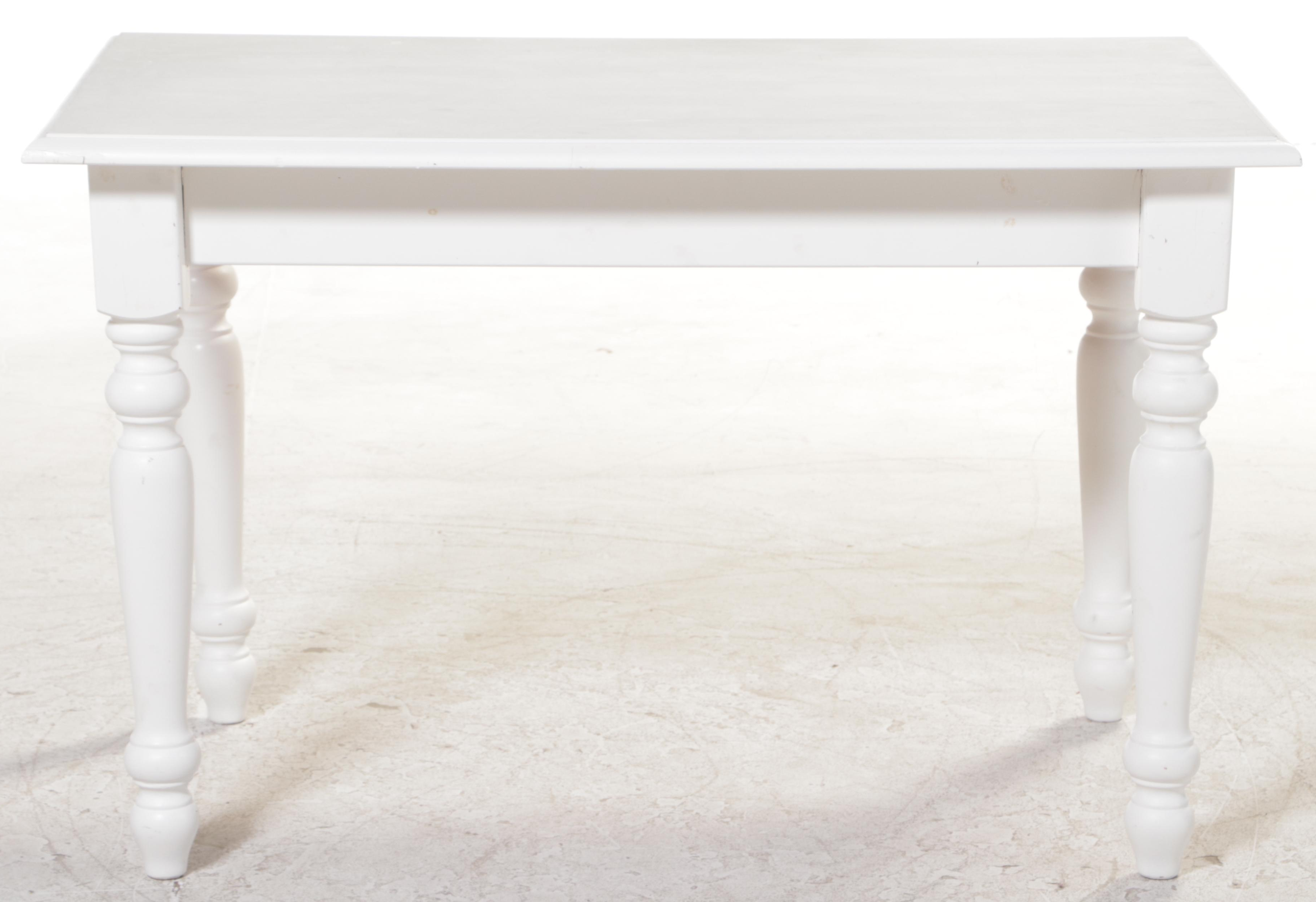 Five-Piece Primitive Style White-Painted Dining Set