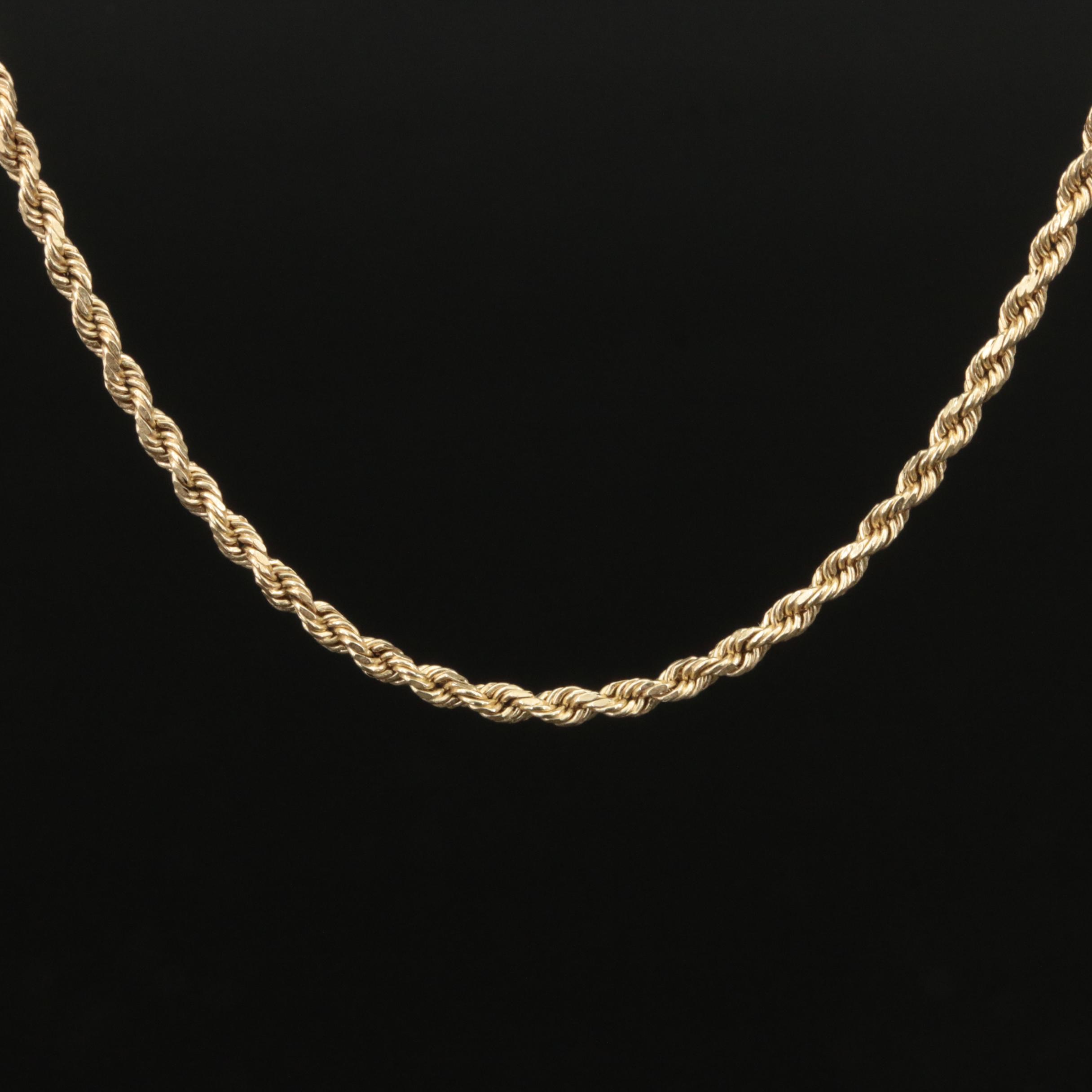 10K Rope Chain Necklace