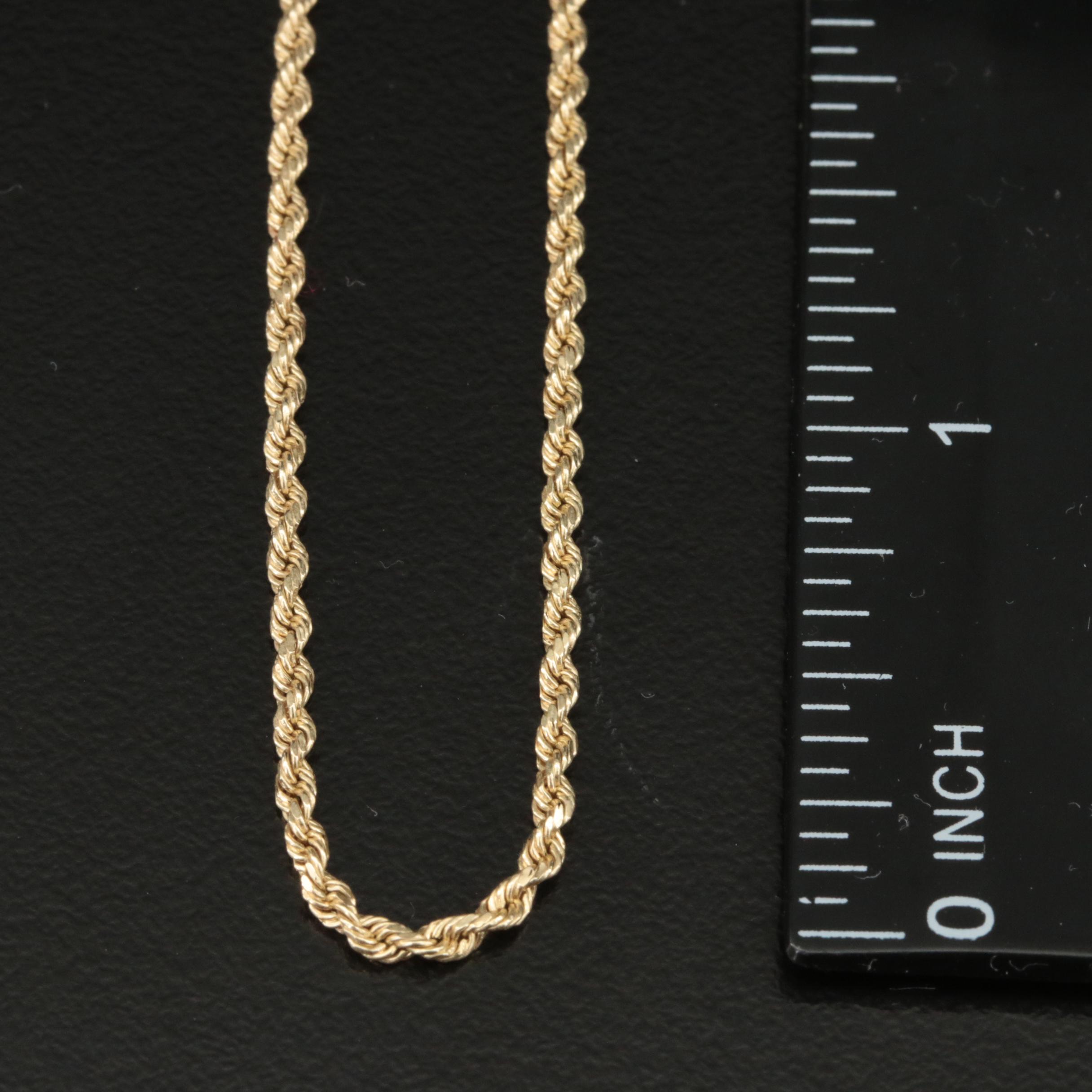 10K Rope Chain Necklace