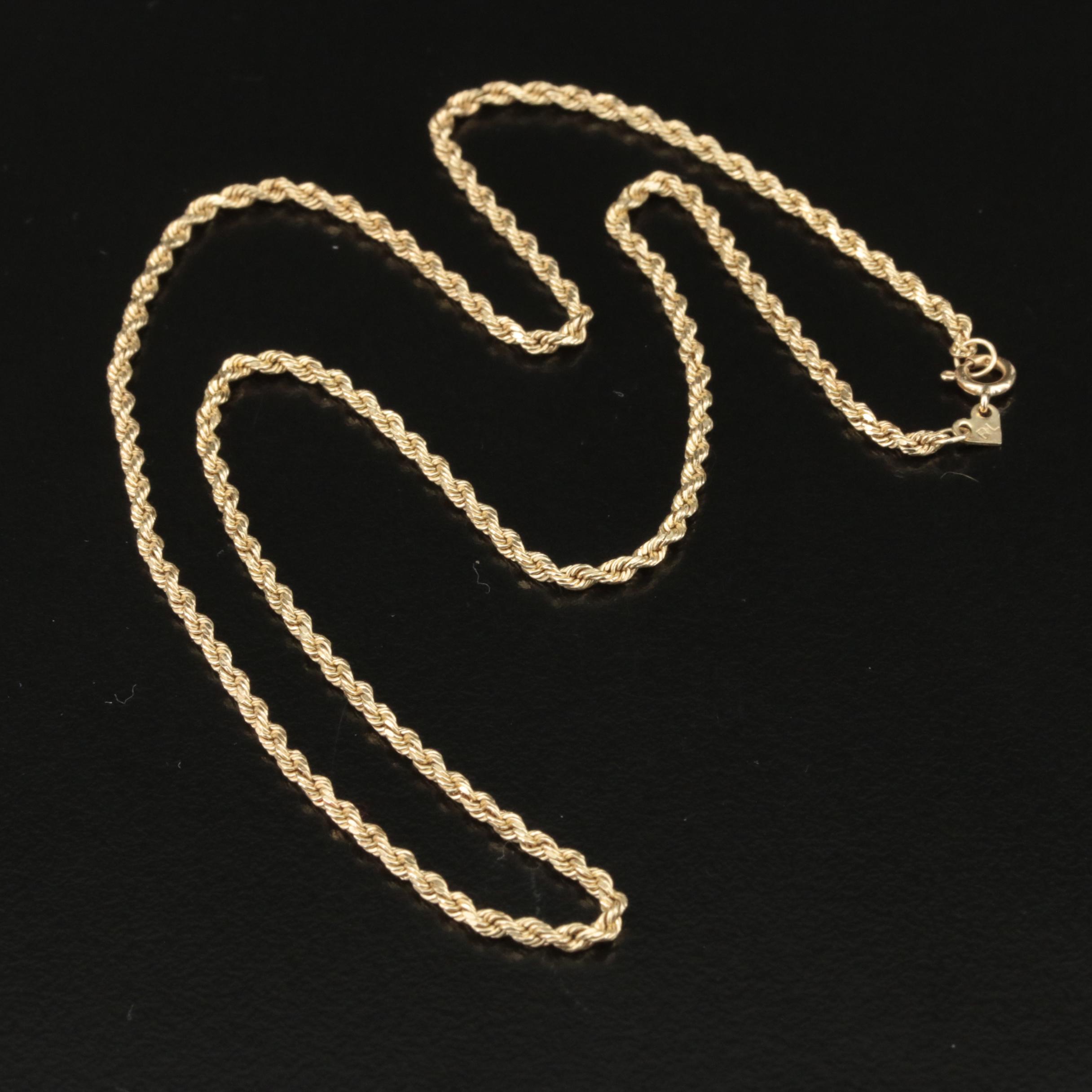 10K Rope Chain Necklace