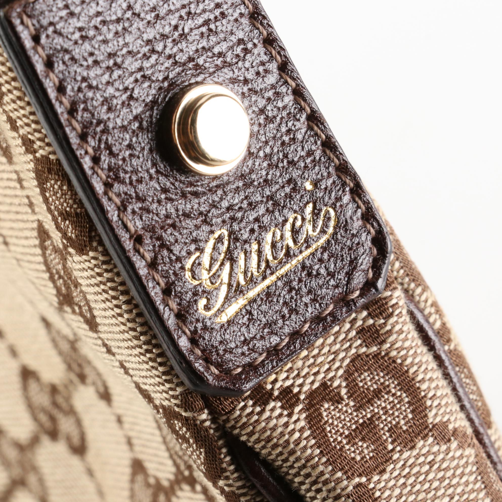 Gucci Abbey D-Ring Shoulder Bag in GG Canvas and Leather