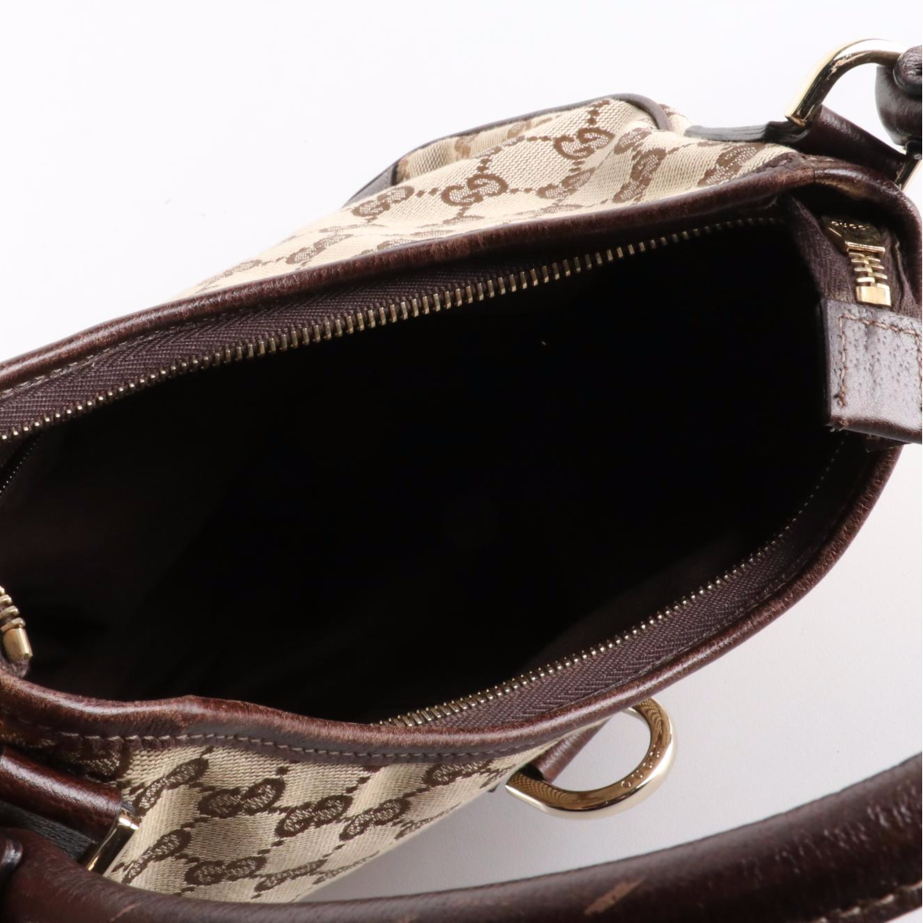 Gucci Abbey D-Ring Shoulder Bag in GG Canvas and Leather