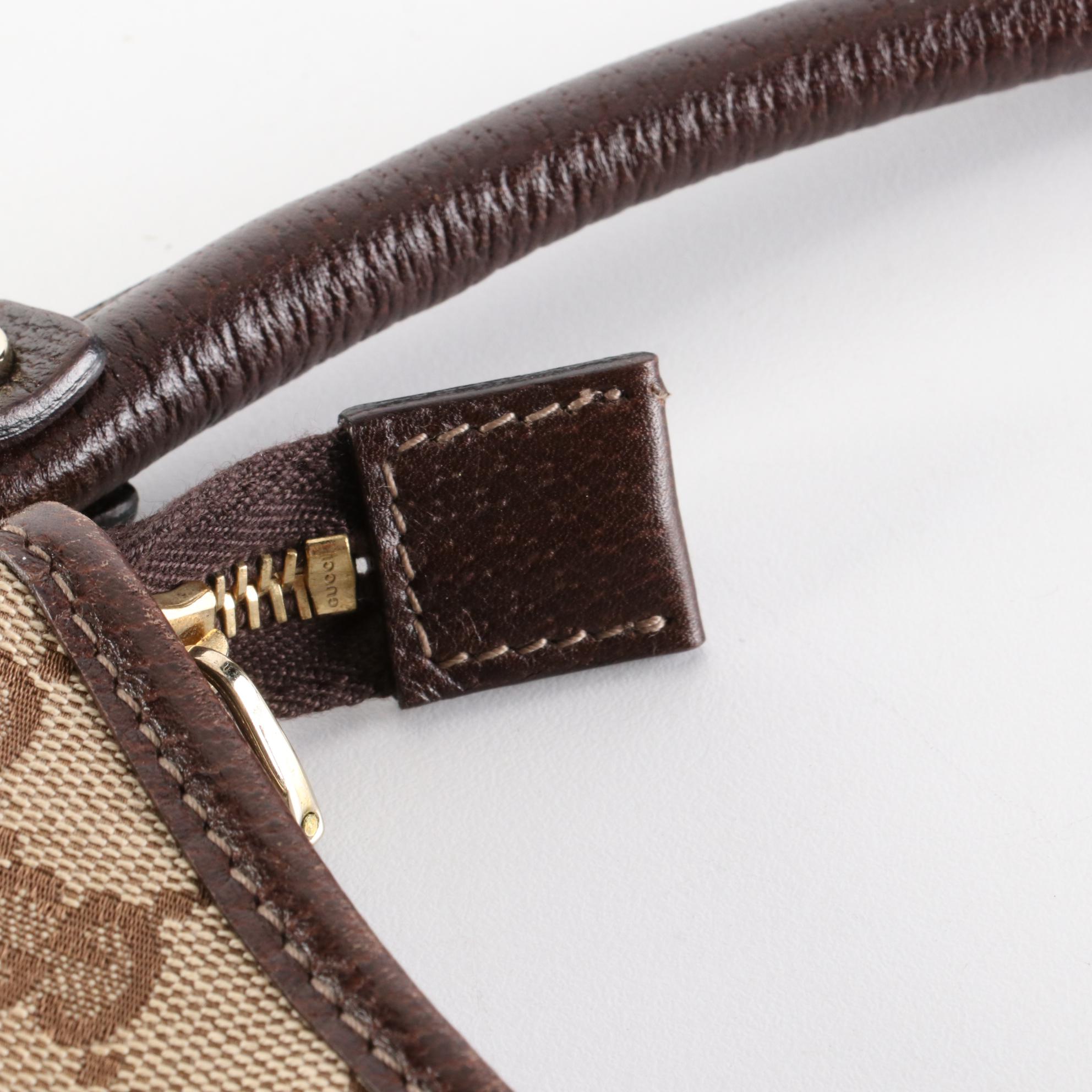 Gucci Abbey D-Ring Shoulder Bag in GG Canvas and Leather