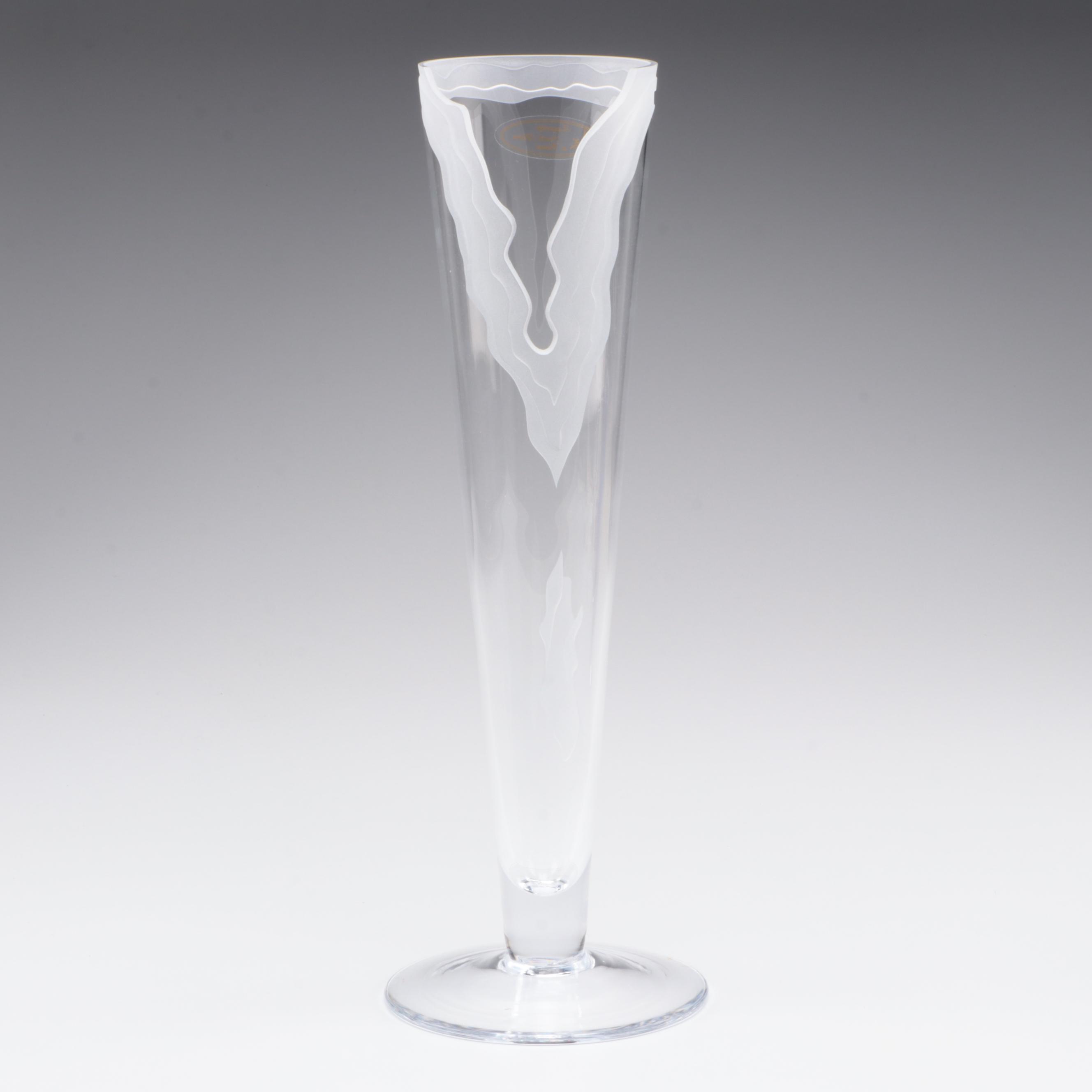 Badash Crystal Sommerso Vase with Pair of Polish Blown Glass Vases
