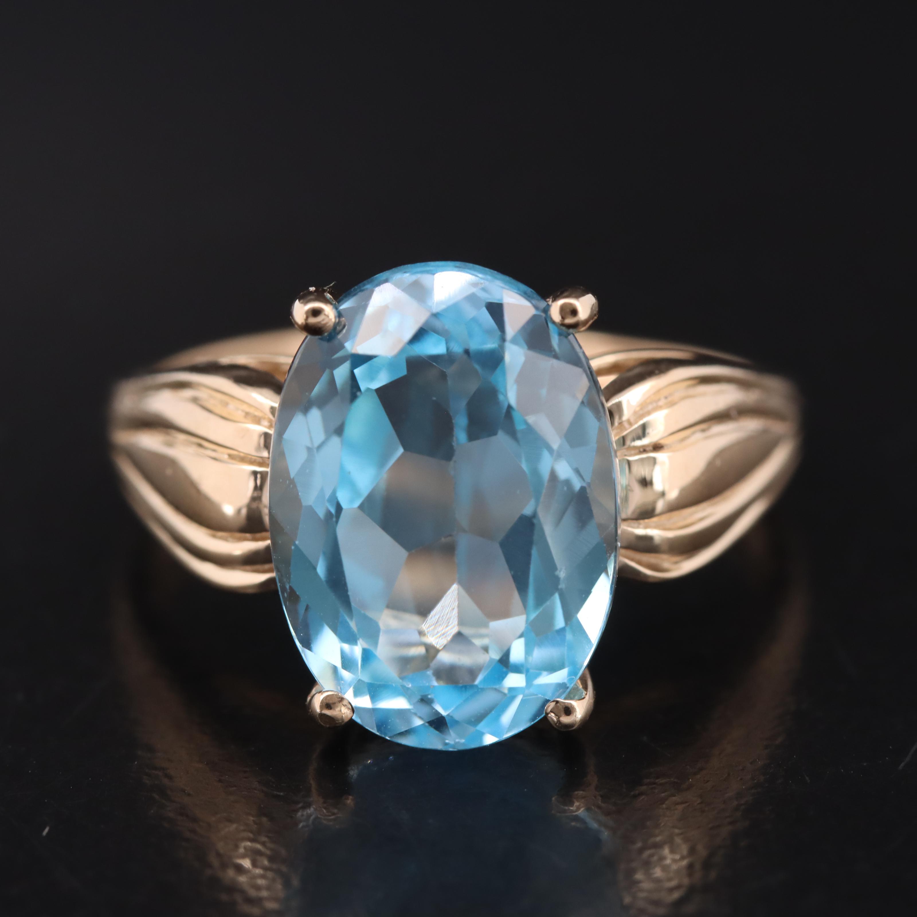 10K Sky Blue Topaz Ring