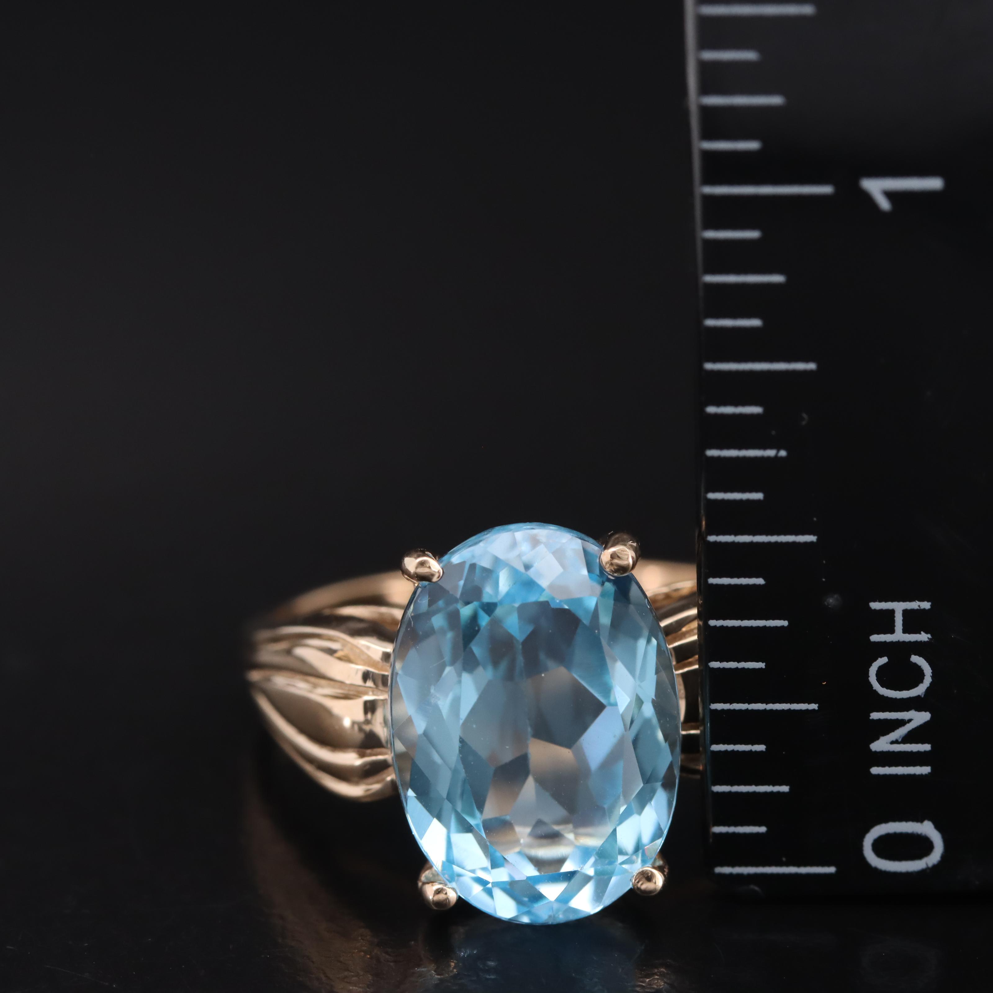 10K Sky Blue Topaz Ring