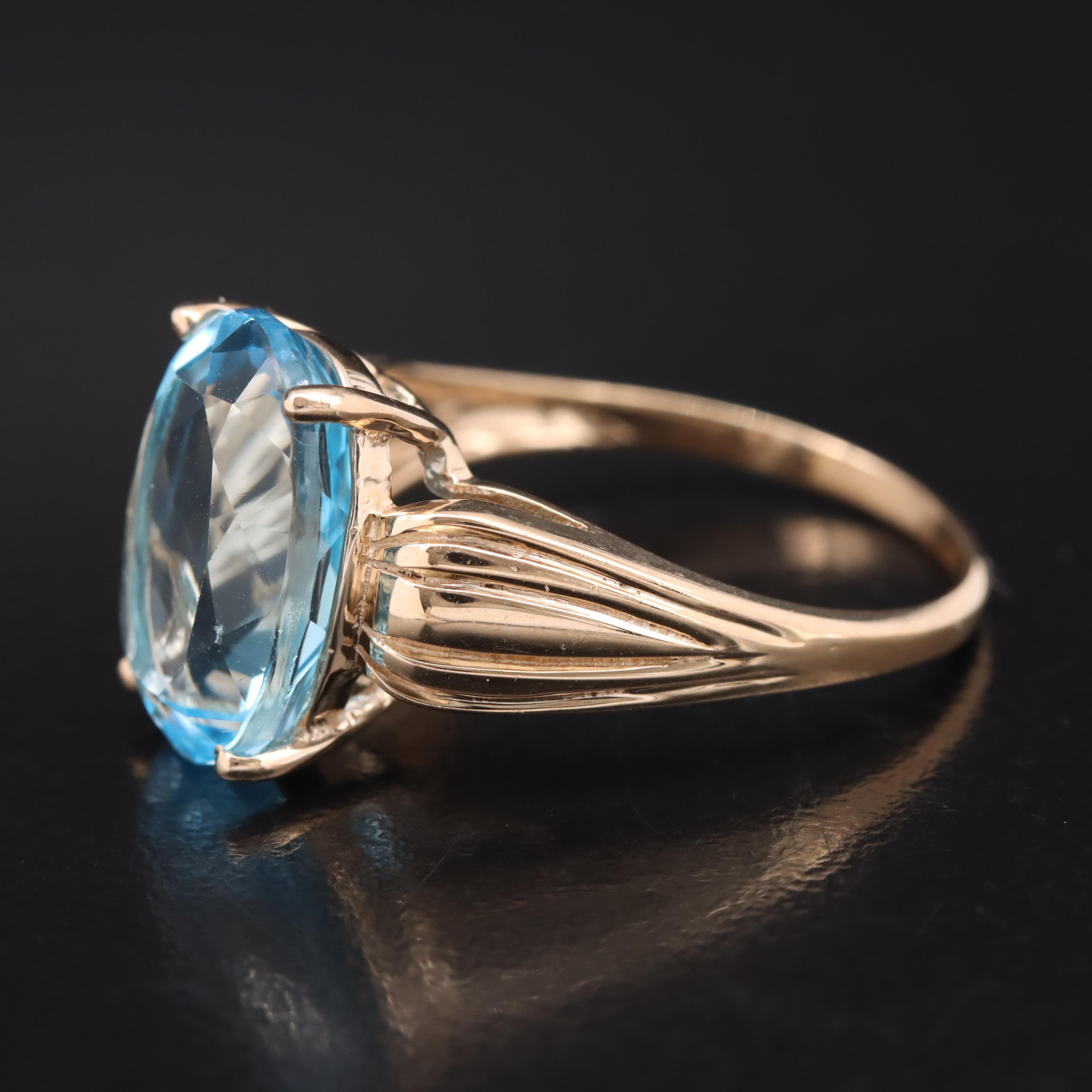 10K Sky Blue Topaz Ring