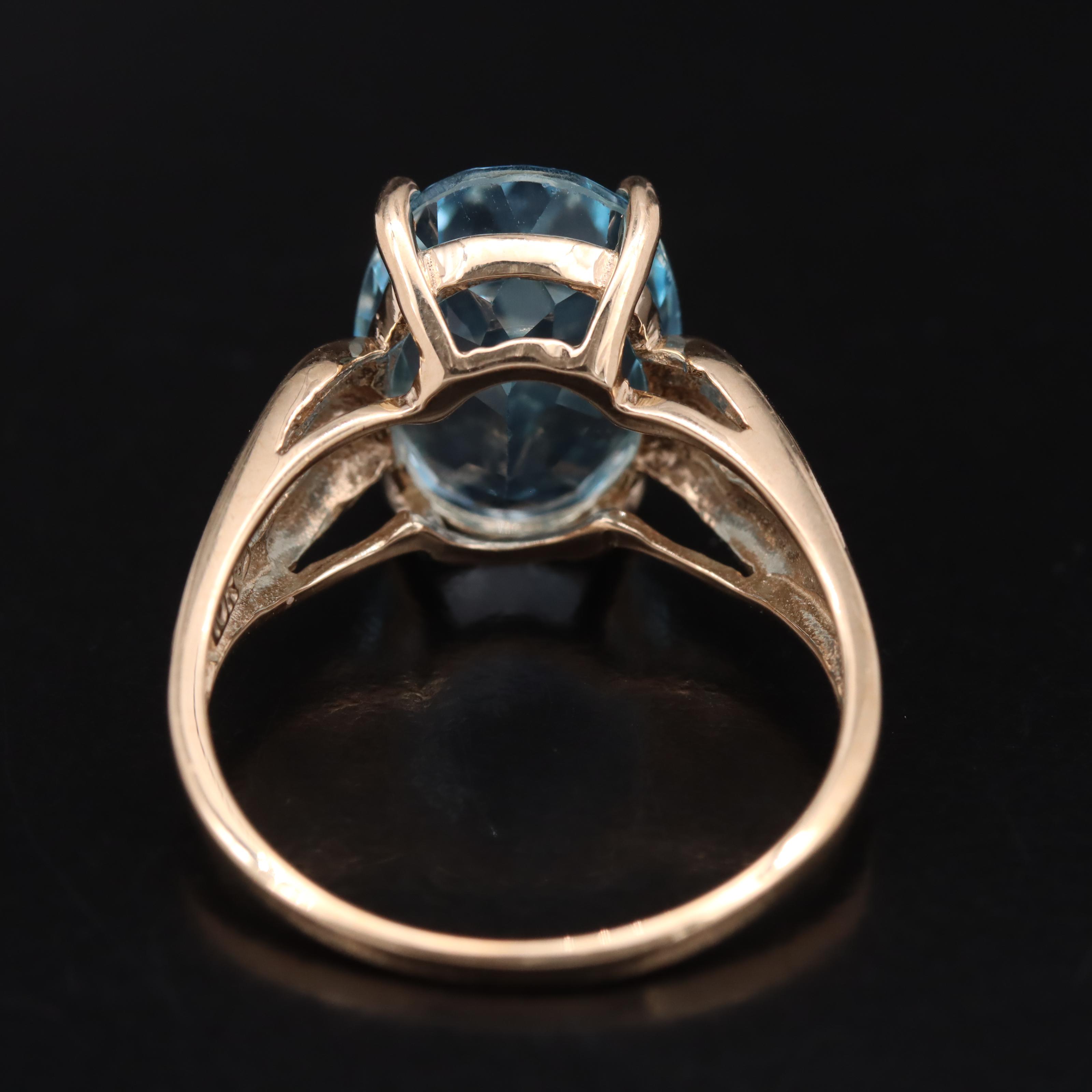 10K Sky Blue Topaz Ring