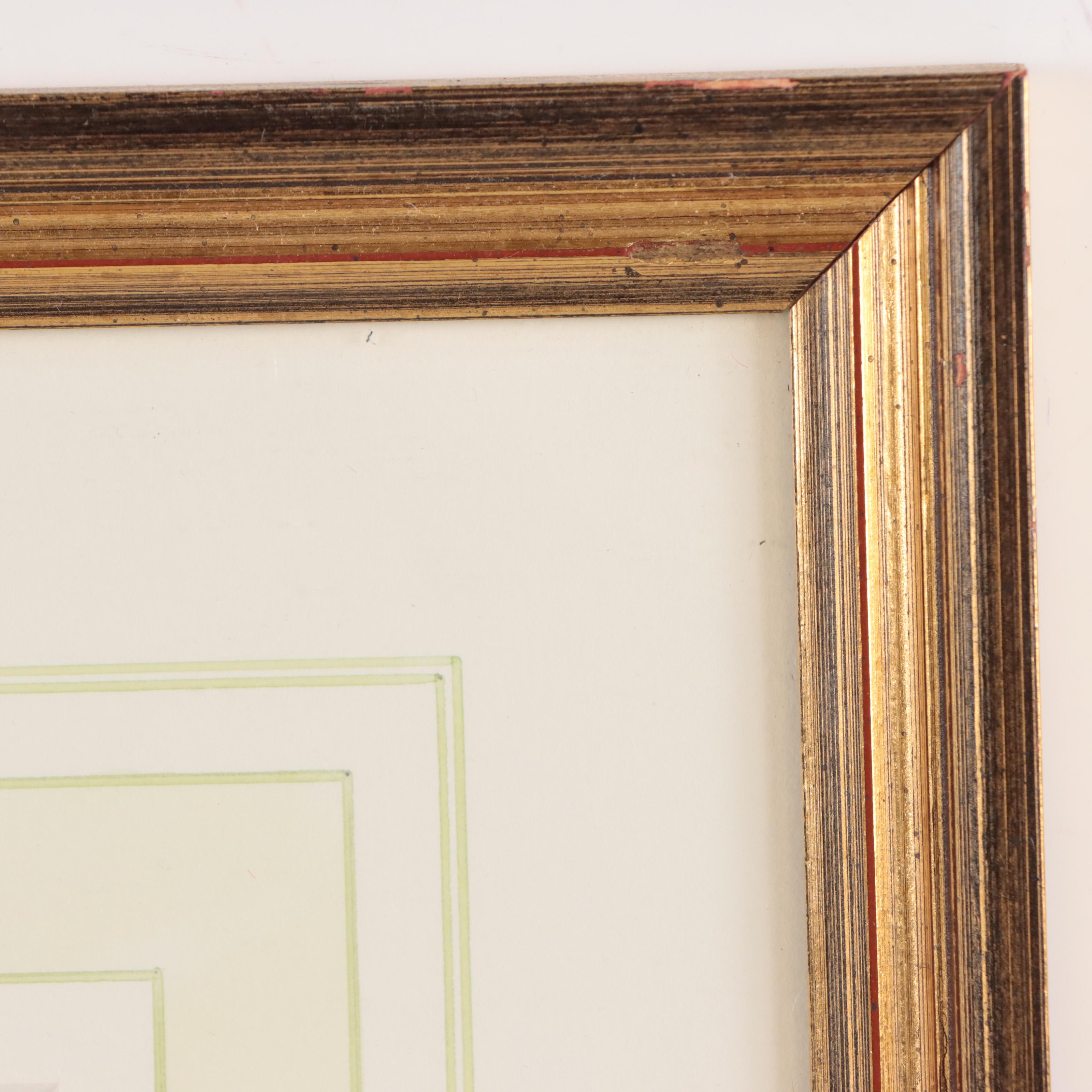 Watercolor Painting of Pastoral Landscape