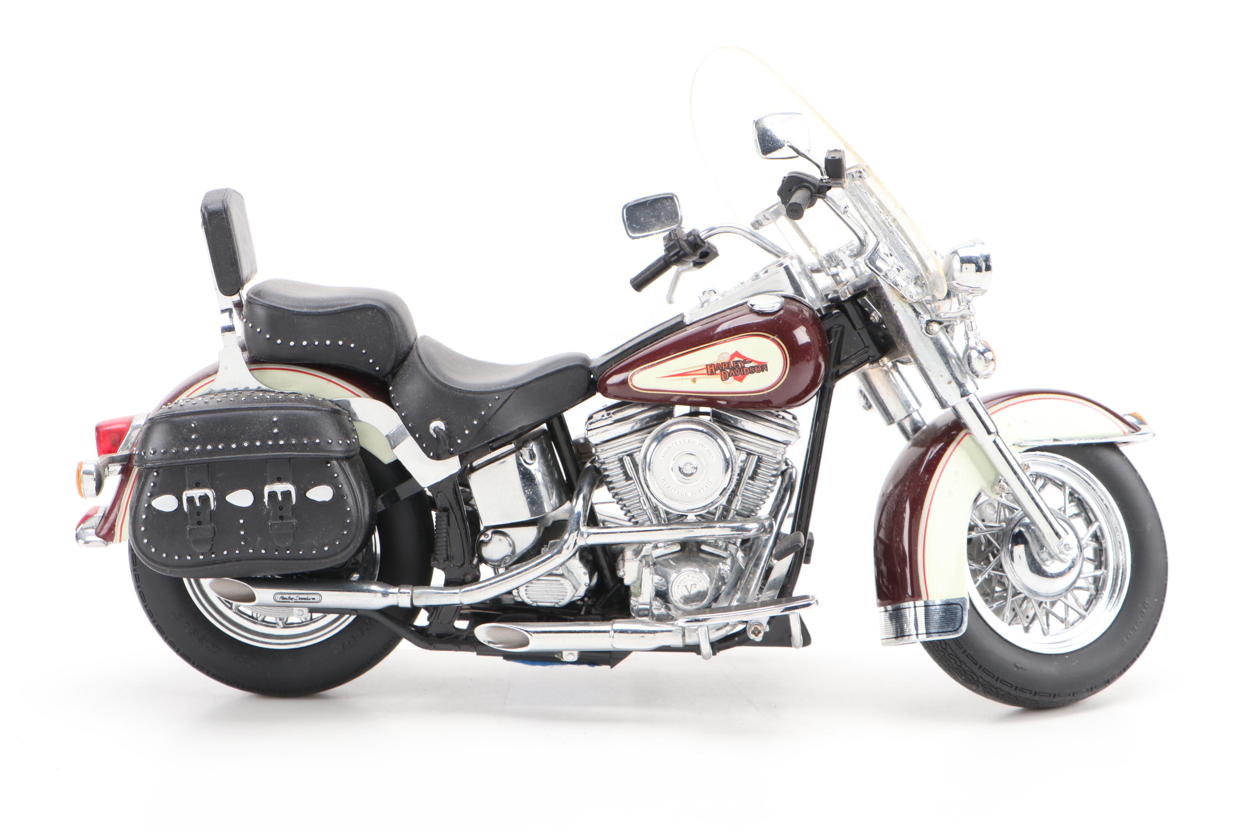 Harley-Davidson Heritage Softail Diecast Motorcycle in Display Case