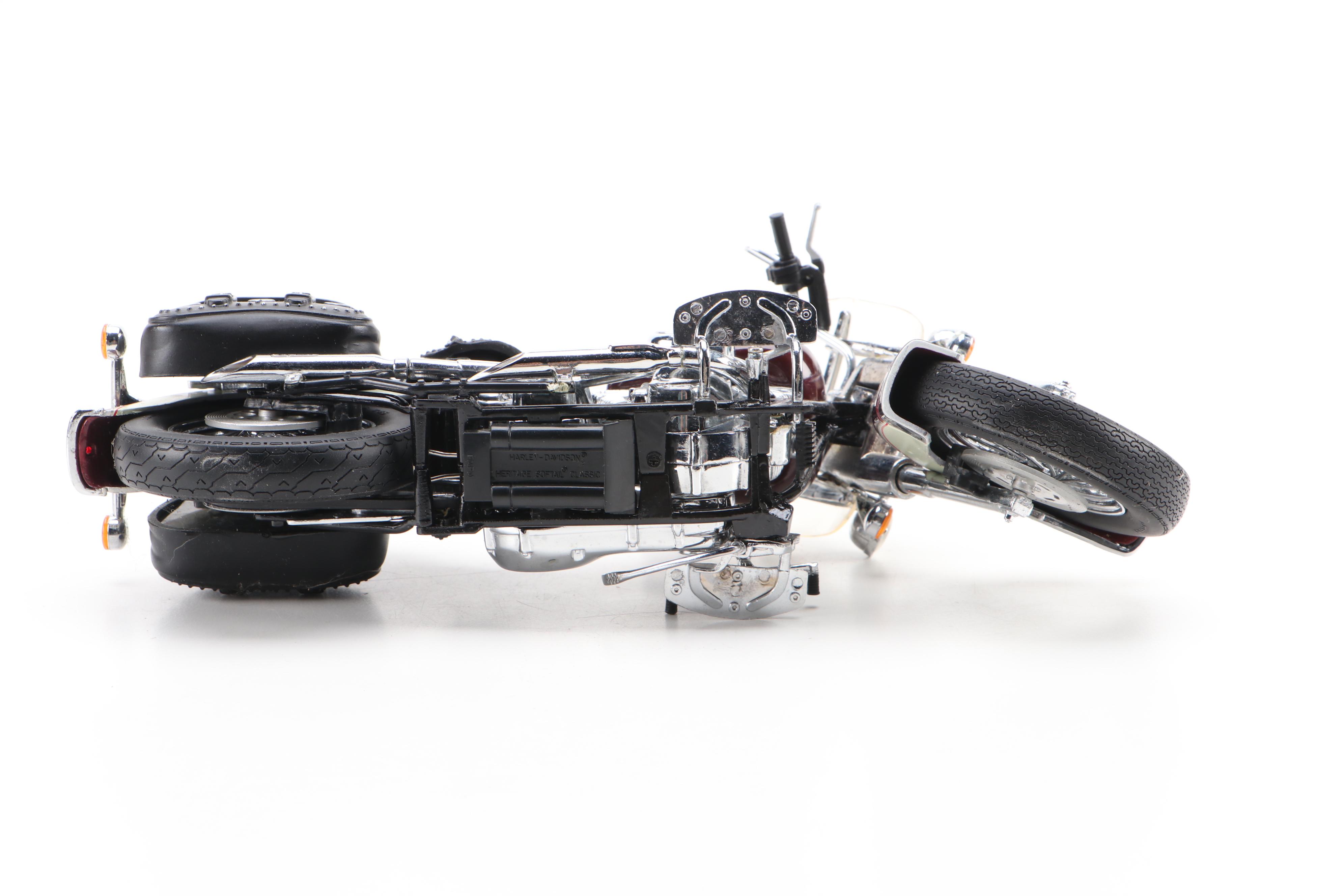 Harley-Davidson Heritage Softail Diecast Motorcycle in Display Case