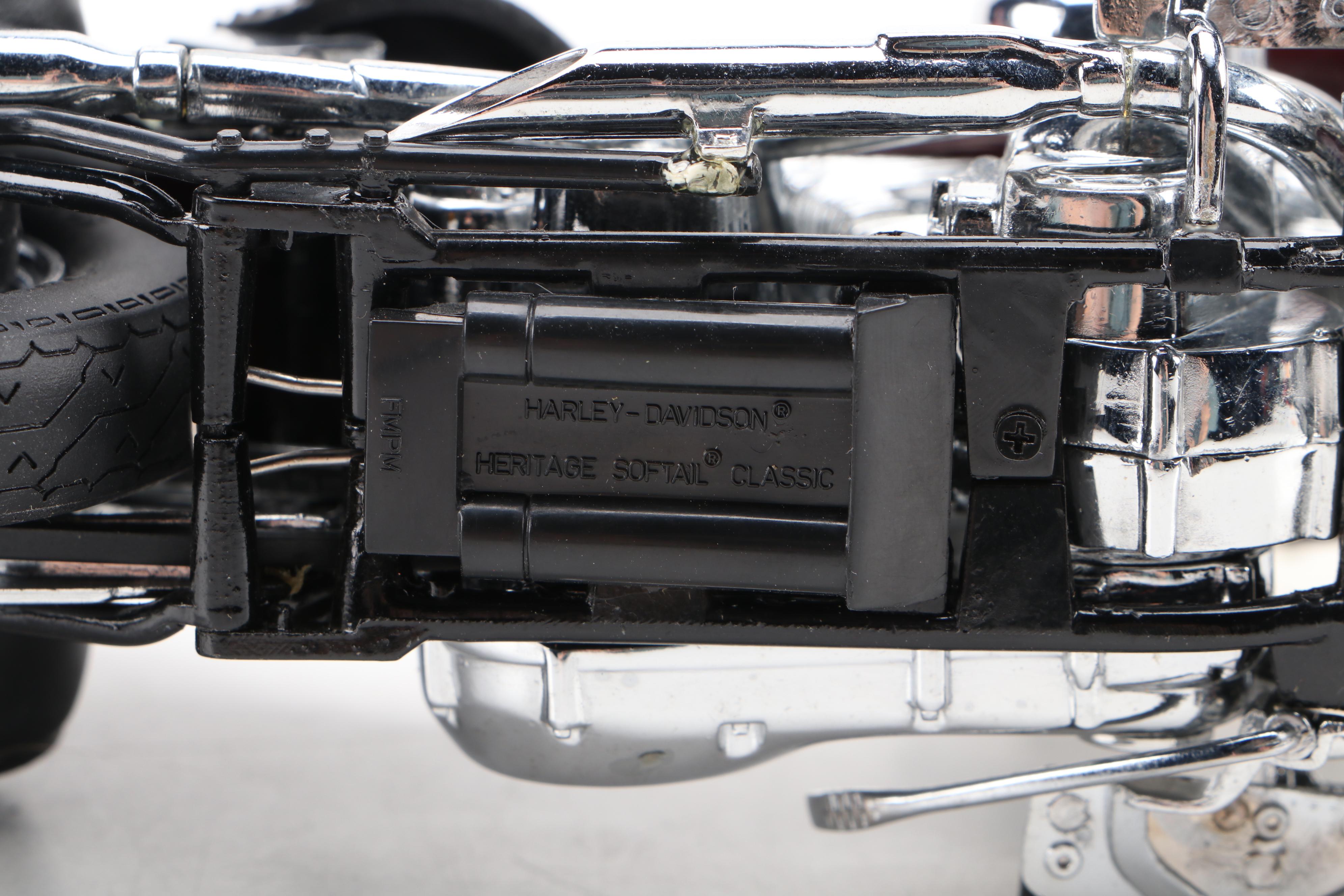 Harley-Davidson Heritage Softail Diecast Motorcycle in Display Case