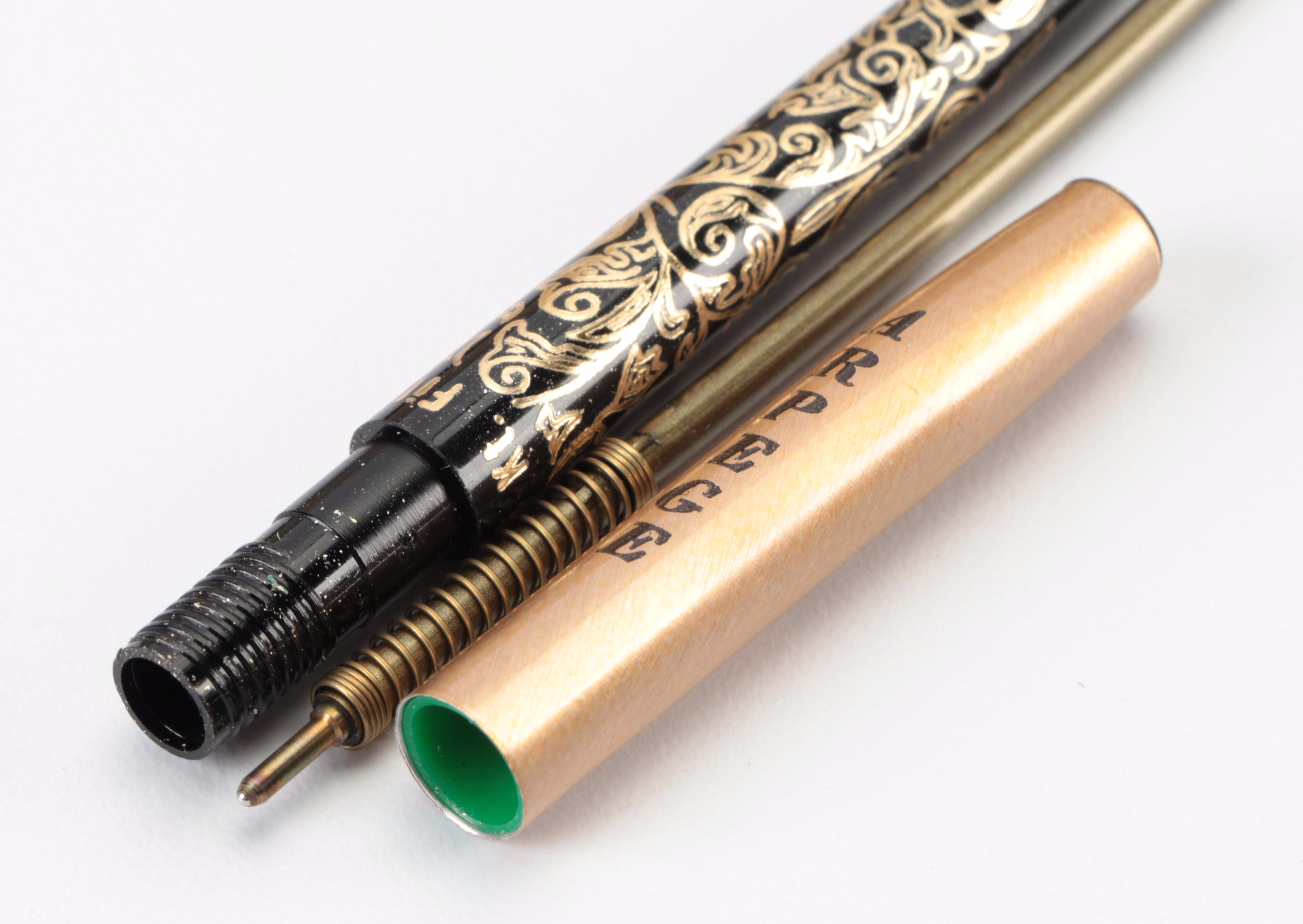 Arpege Chanel #5 14K Gold Filigree Perfumed Ballpoint Pens and Case