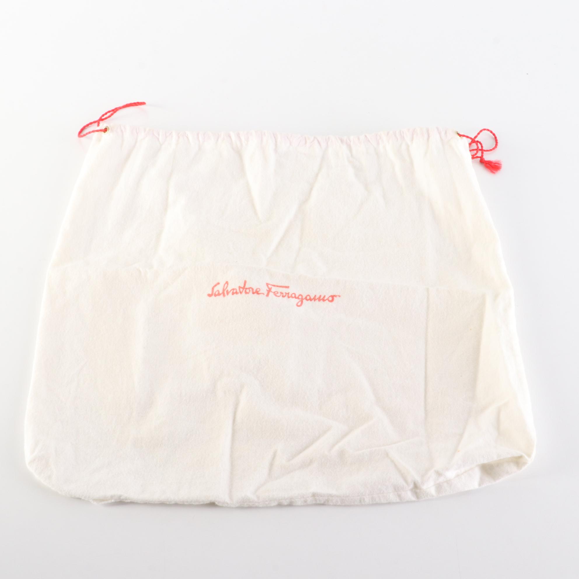 Salvatore Ferragamo Vara Suede Shoulder Bag with Grosgrain Trim