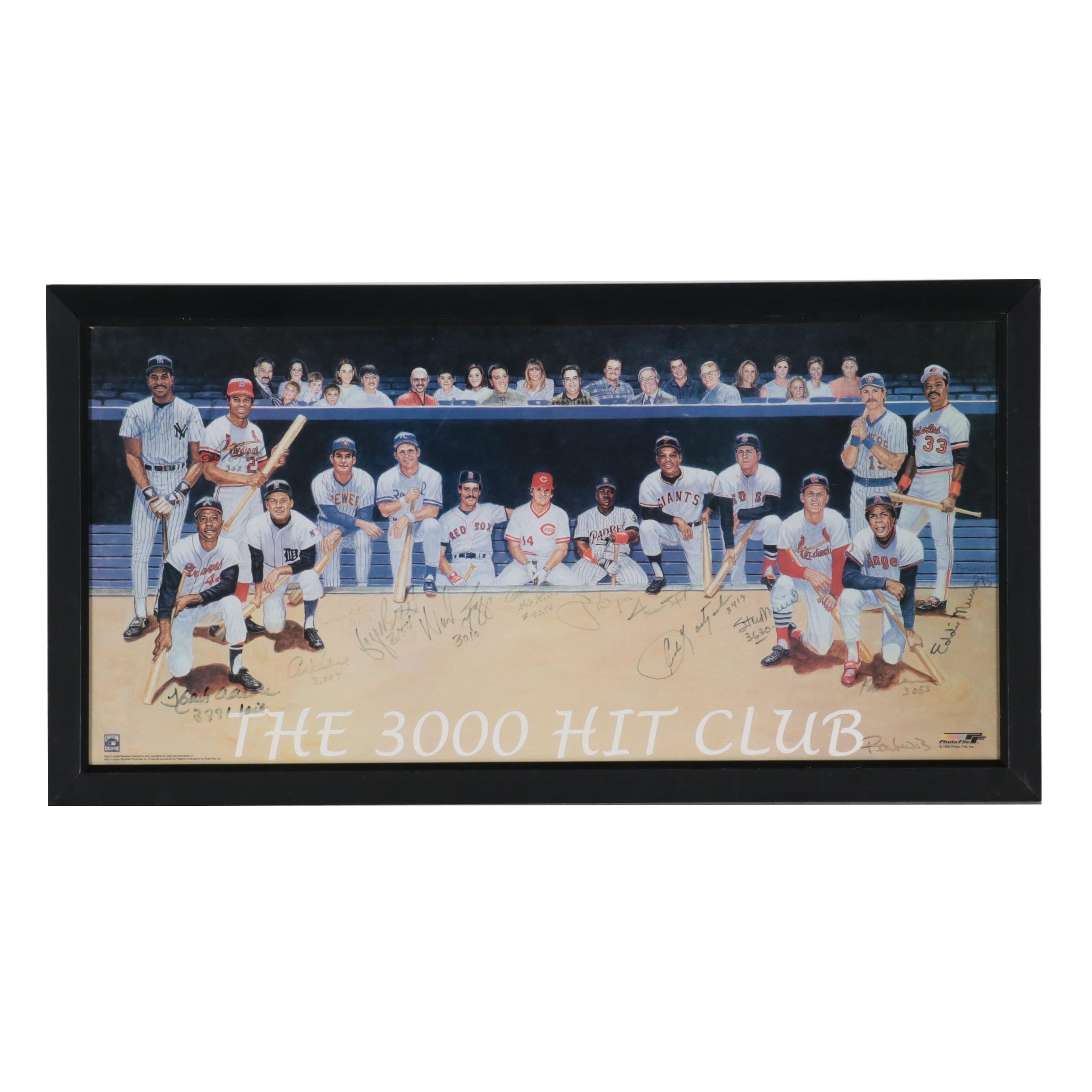 "The 3000 Hit Club" Signed Giclée, Hank Aaron, Wade Boggs, Willie Mays