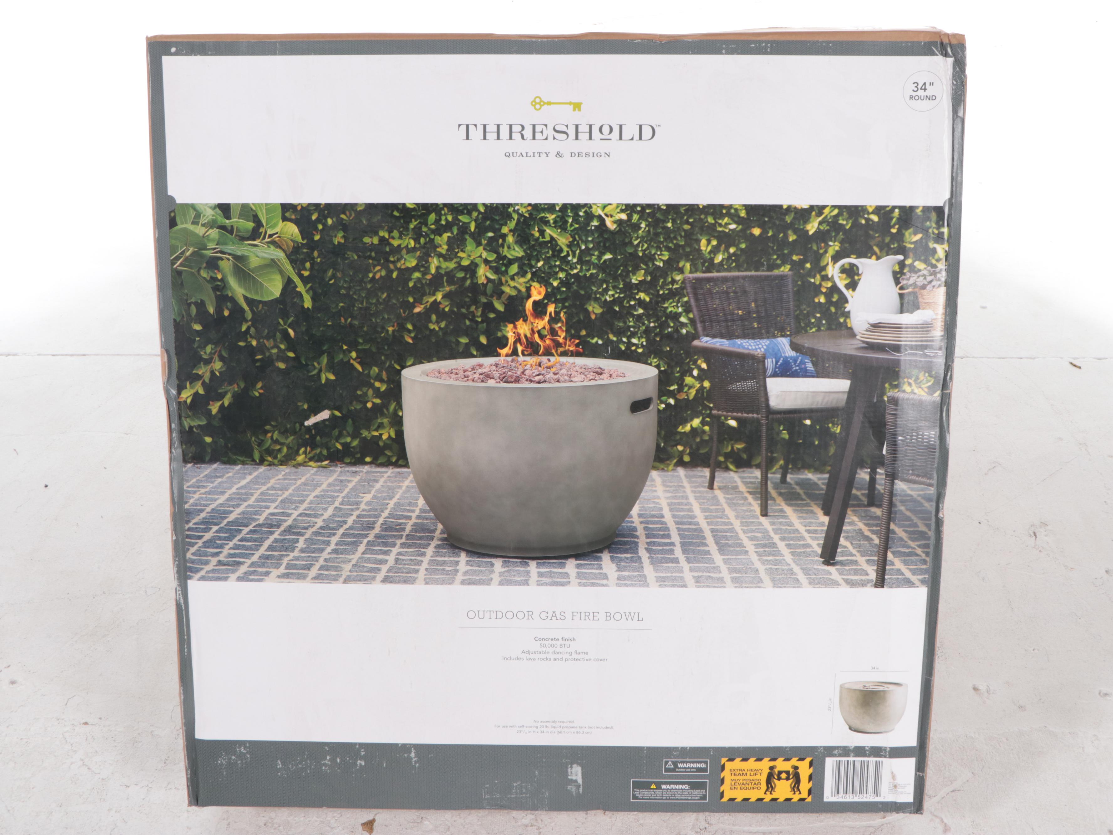 Threshold 34" Round Liquid Propane Fire Pit