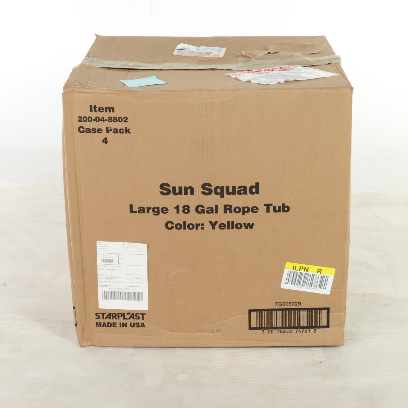 Sun Squad 18-Gallon Yellow Plastic Beverage Tub With Rope Handle