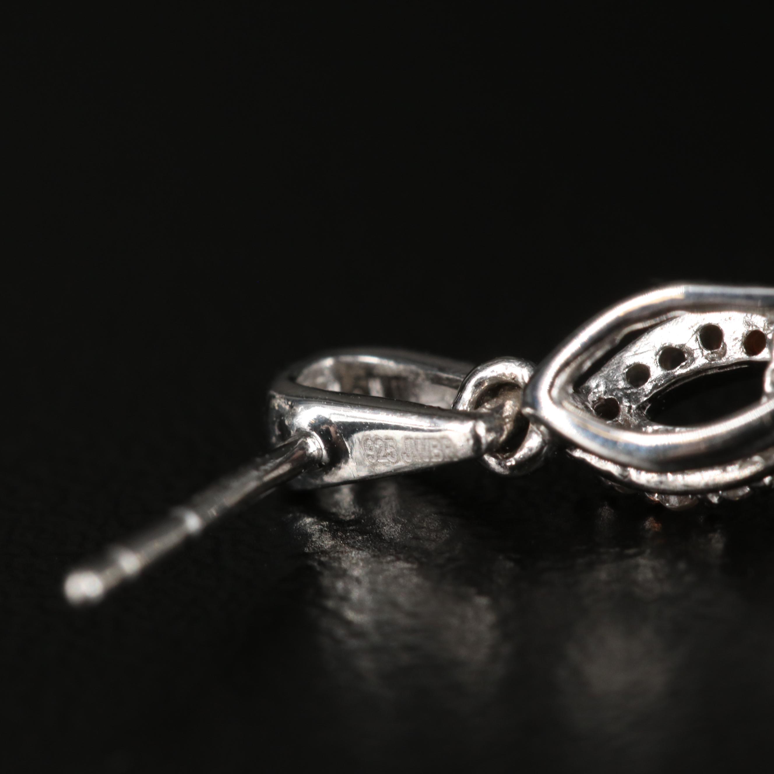 Sterling Pearl and White Sapphire Earrings