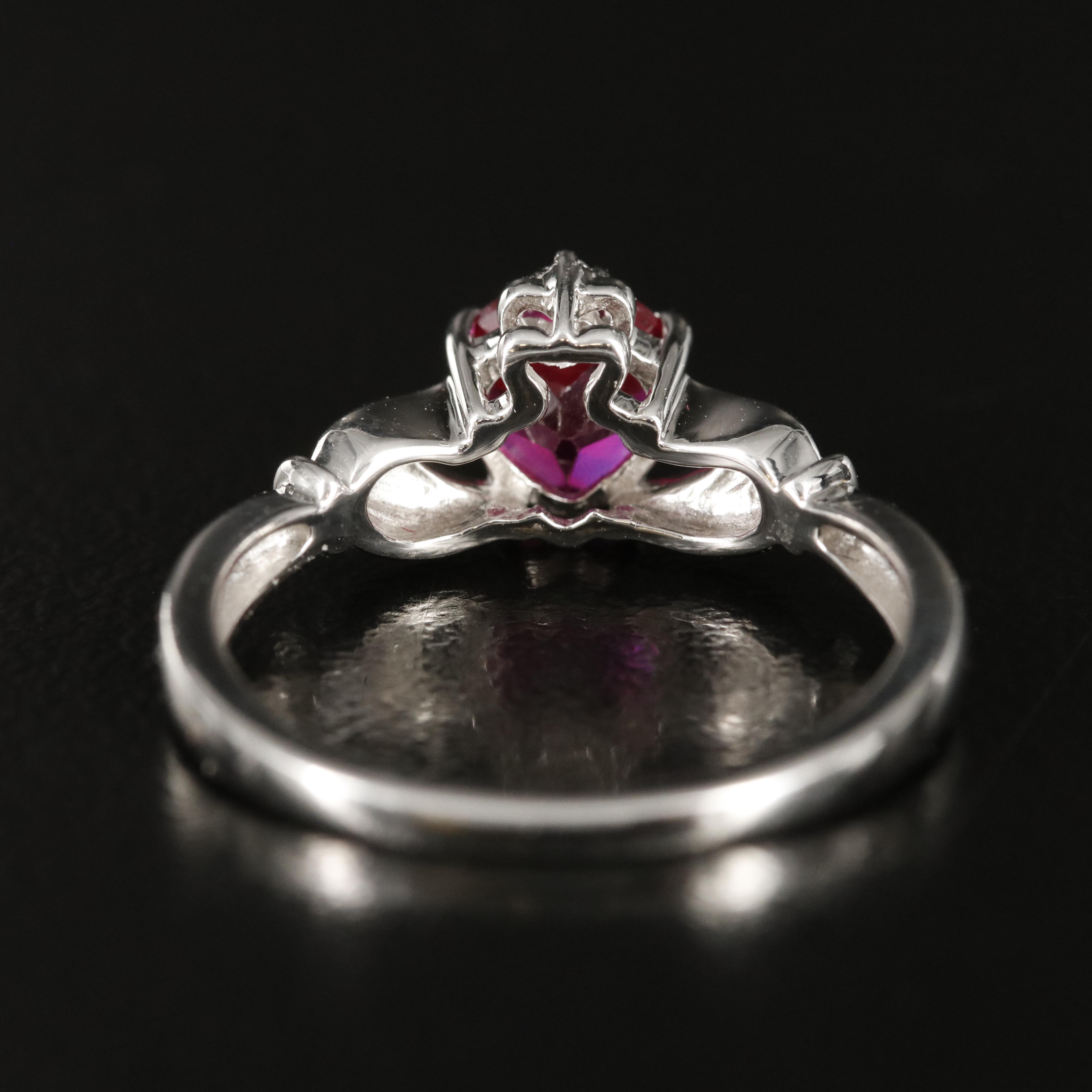 Sterling Ruby and Sapphire Claddagh Ring