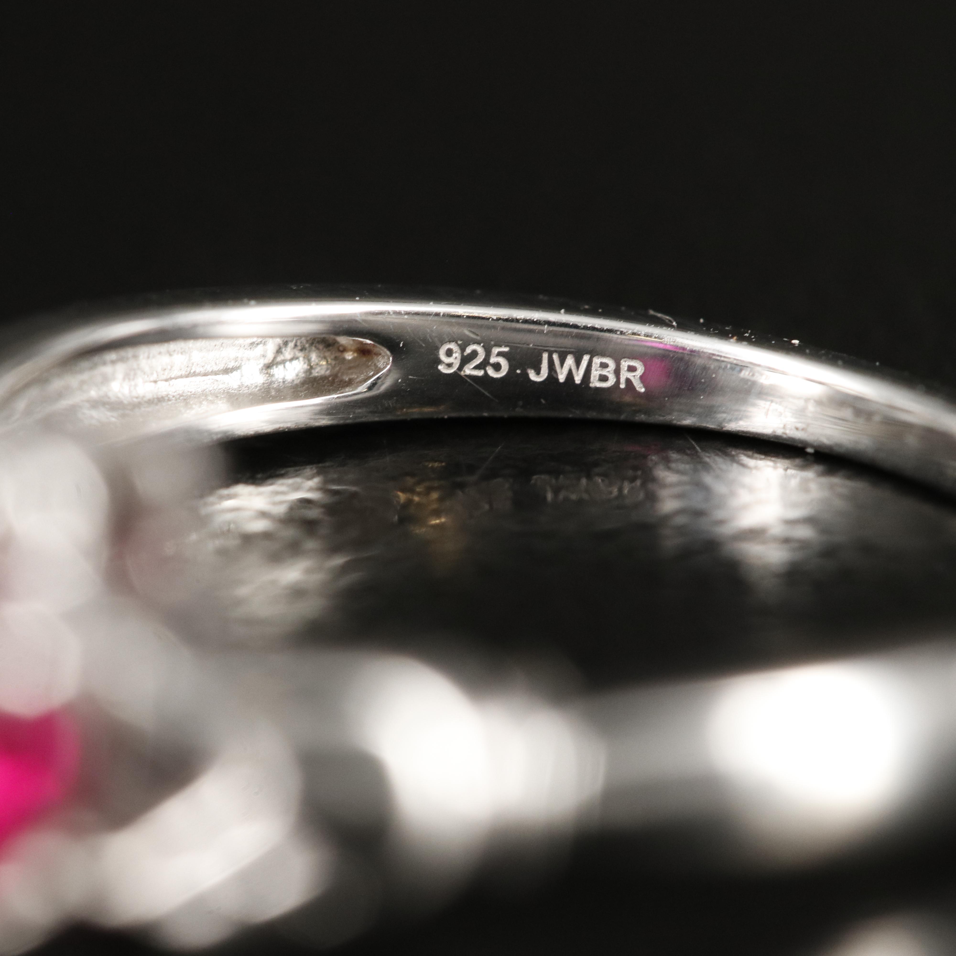 Sterling Ruby and Sapphire Claddagh Ring