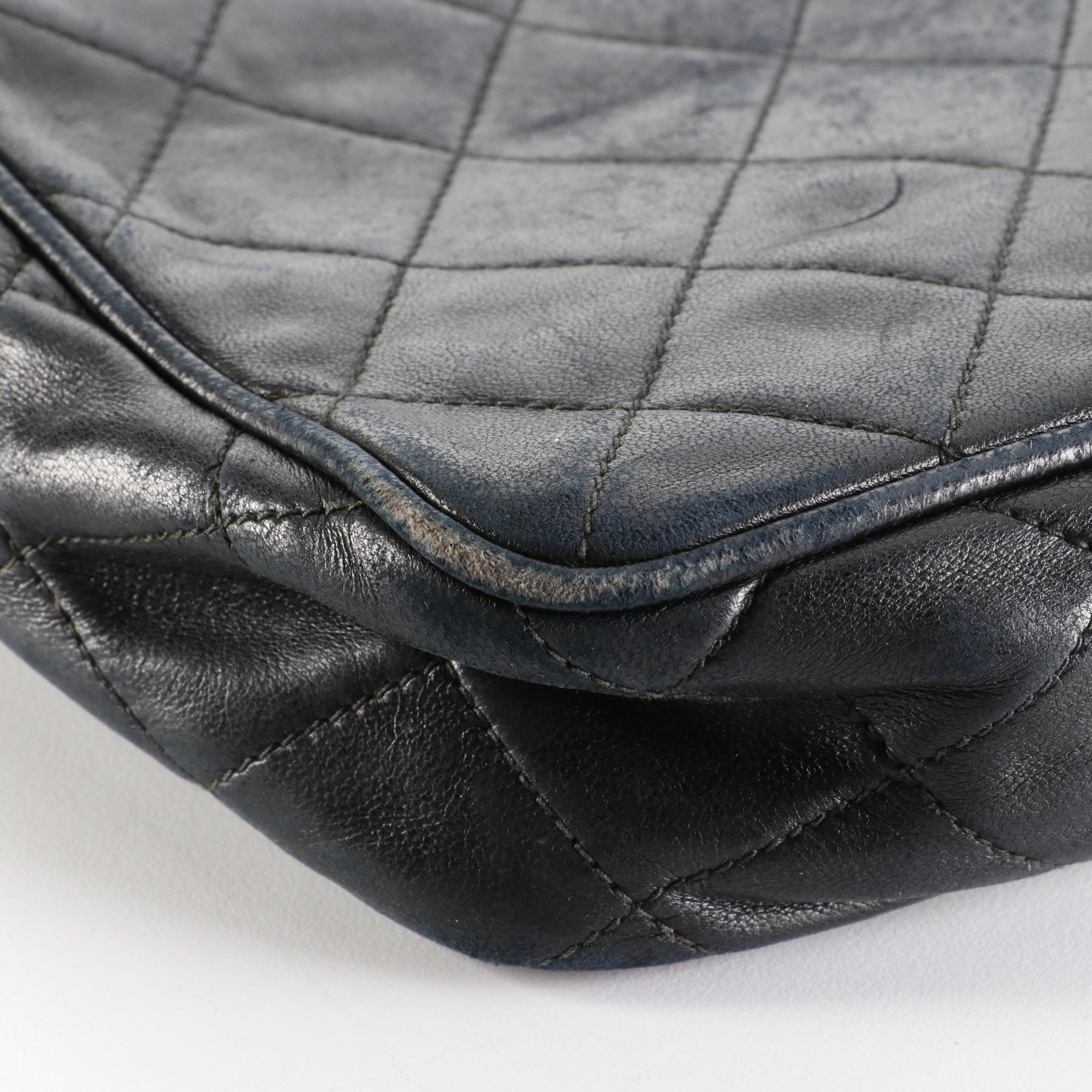 Chanel CC Shoulder Bag in Diamond-Quilt Lambskin Leather with Tassel