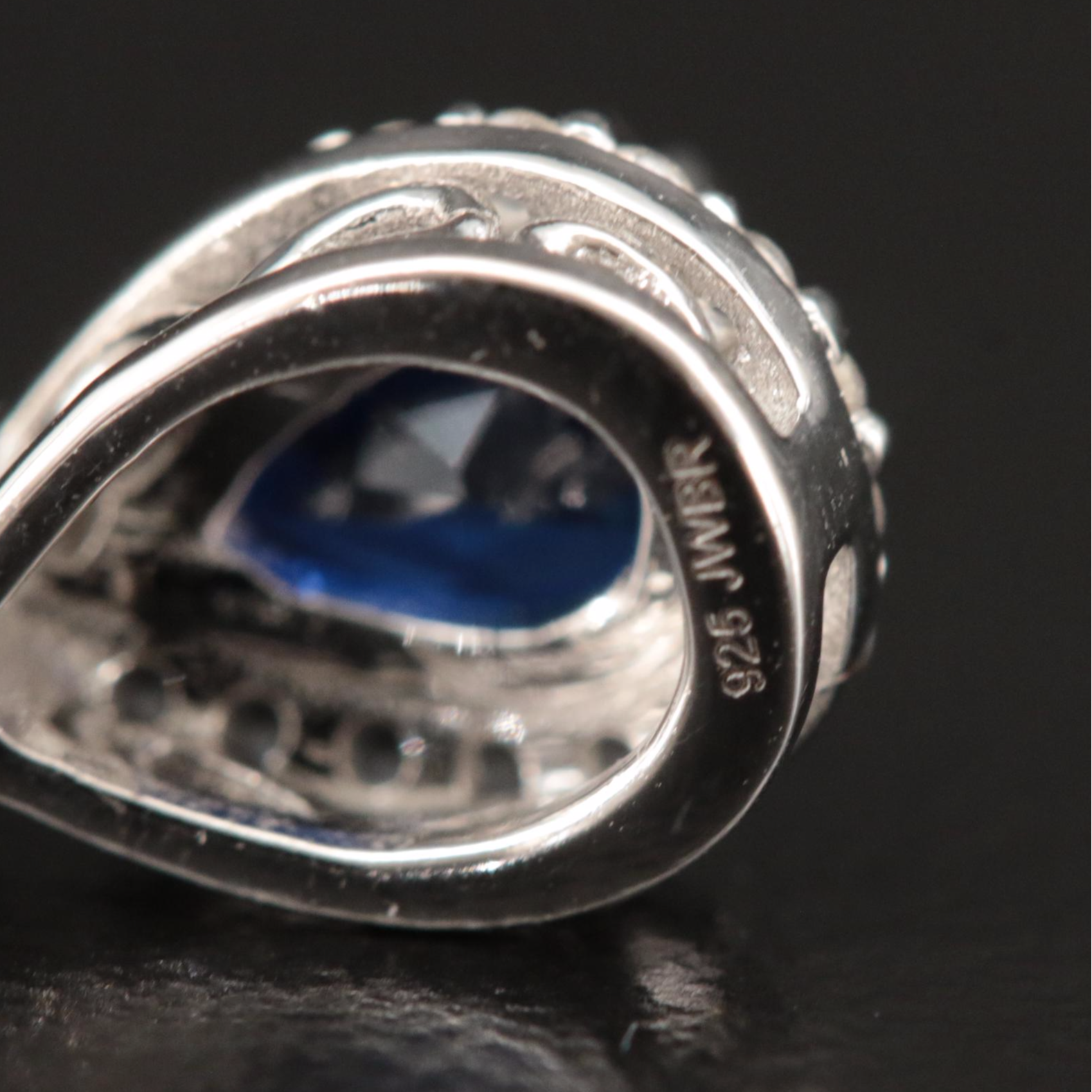 Sterling Sapphire and White Sapphire Earrings