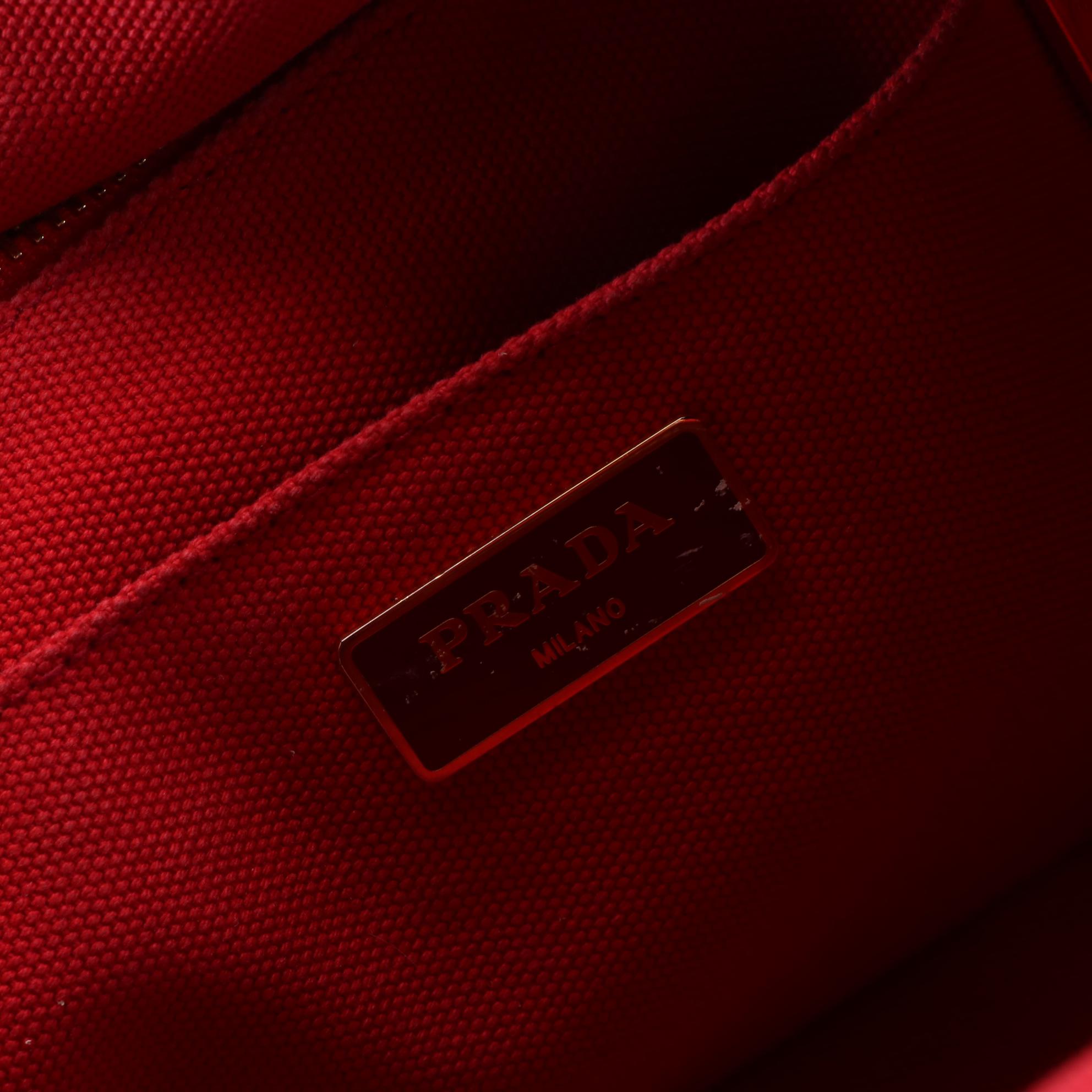 Prada Canapa Two-Way Tote Bag in Red Canvas