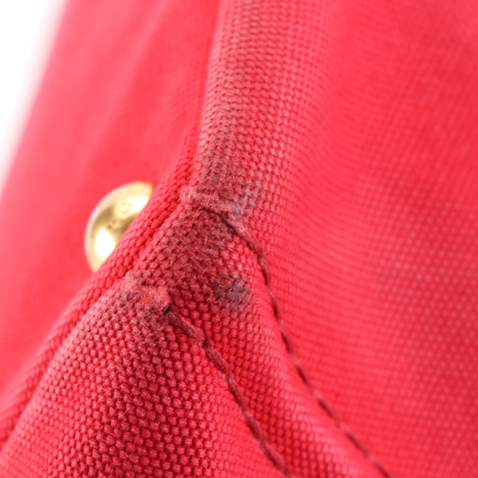 Prada Canapa Two-Way Tote Bag in Red Canvas