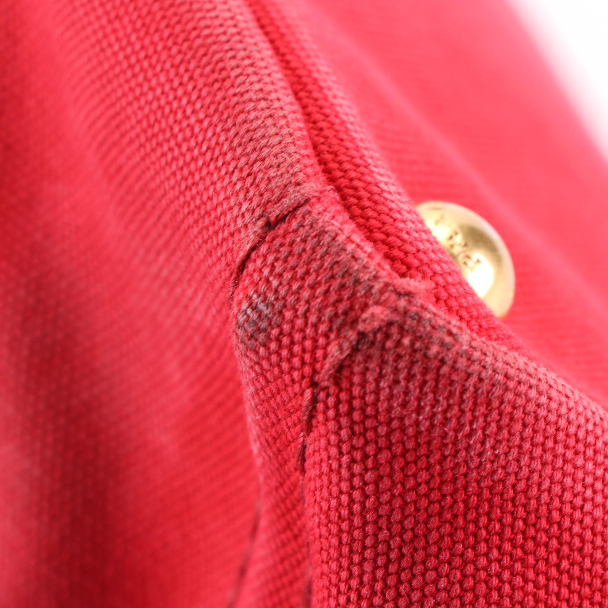 Prada Canapa Two-Way Tote Bag in Red Canvas