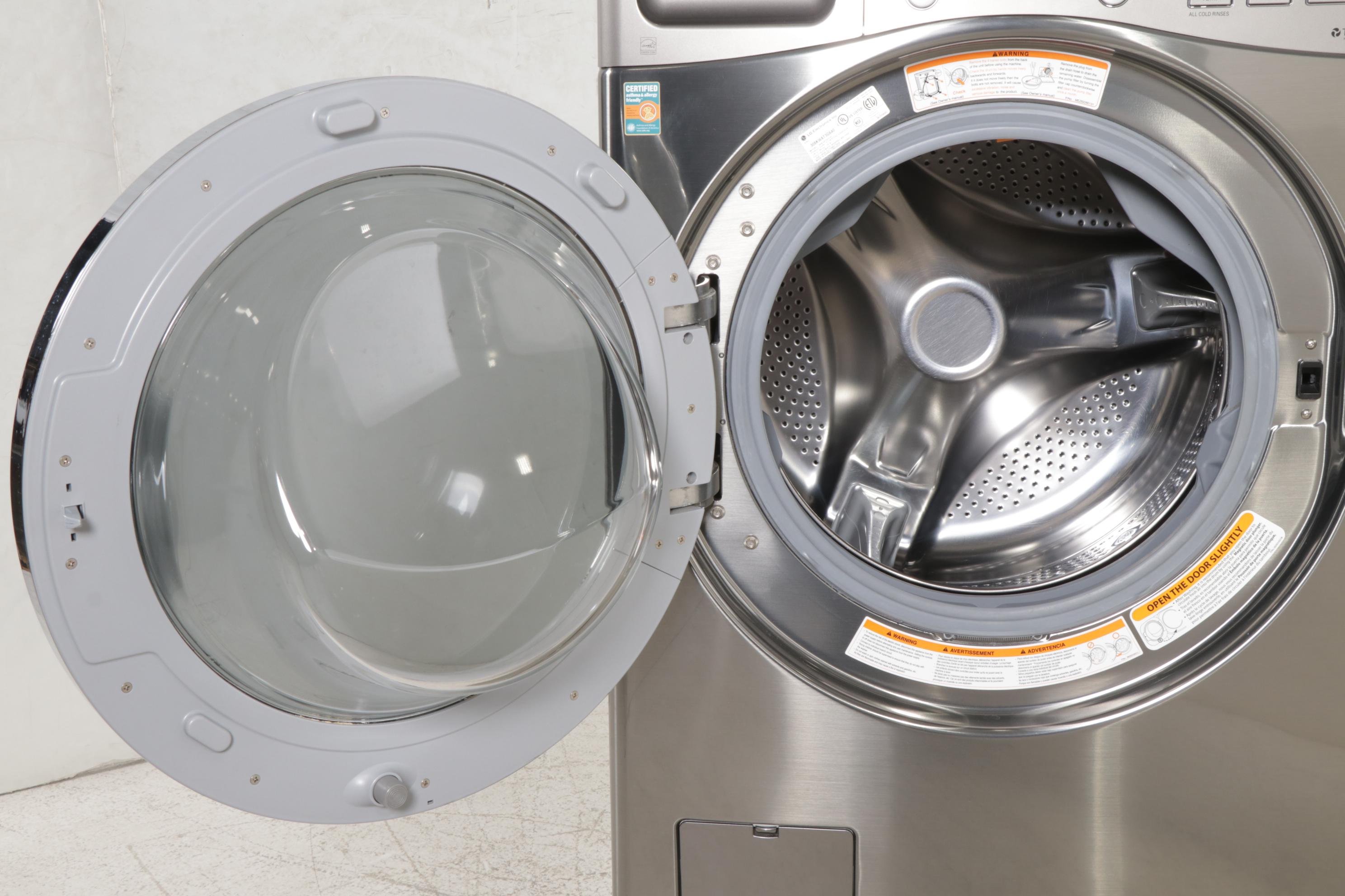 LG Graphite Steel 4.6 Cu. Ft. Turbo Washer, 7.3 Cu. Ft. Steam Dryer on Pedestals