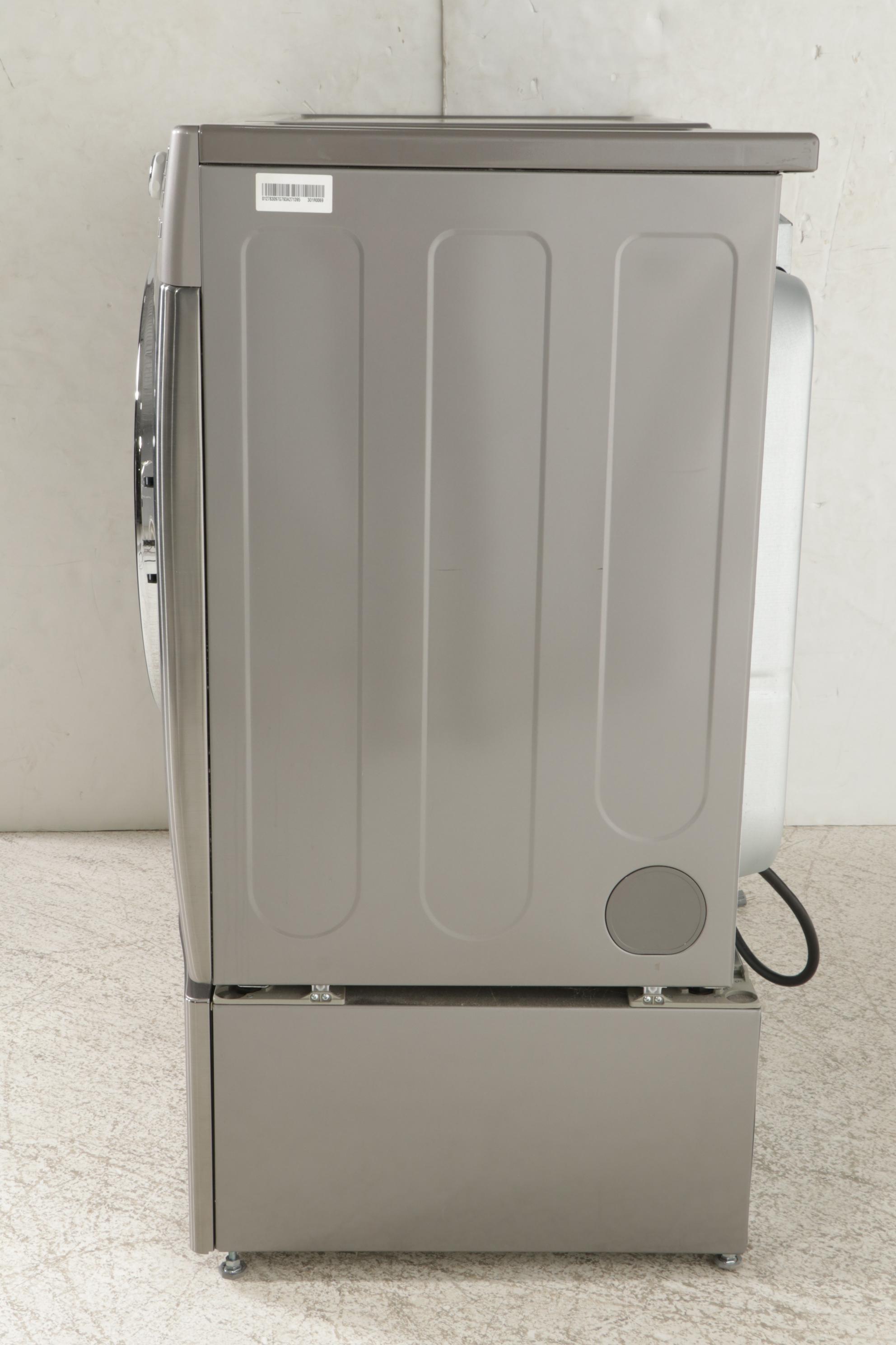 LG Graphite Steel 4.6 Cu. Ft. Turbo Washer, 7.3 Cu. Ft. Steam Dryer on Pedestals