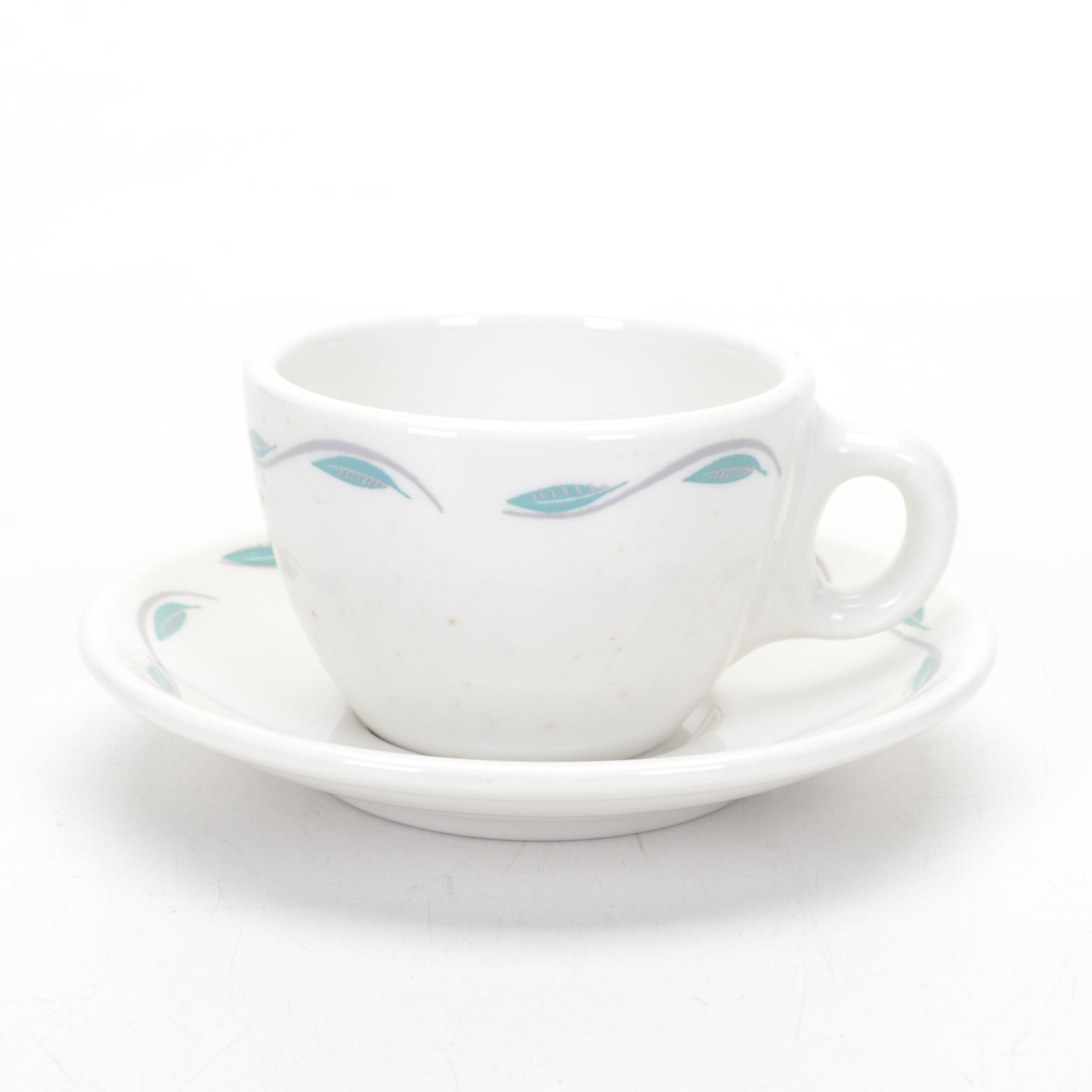 Homer Laughlin Best China Cups and Saucers, Mid to Late 20th Century