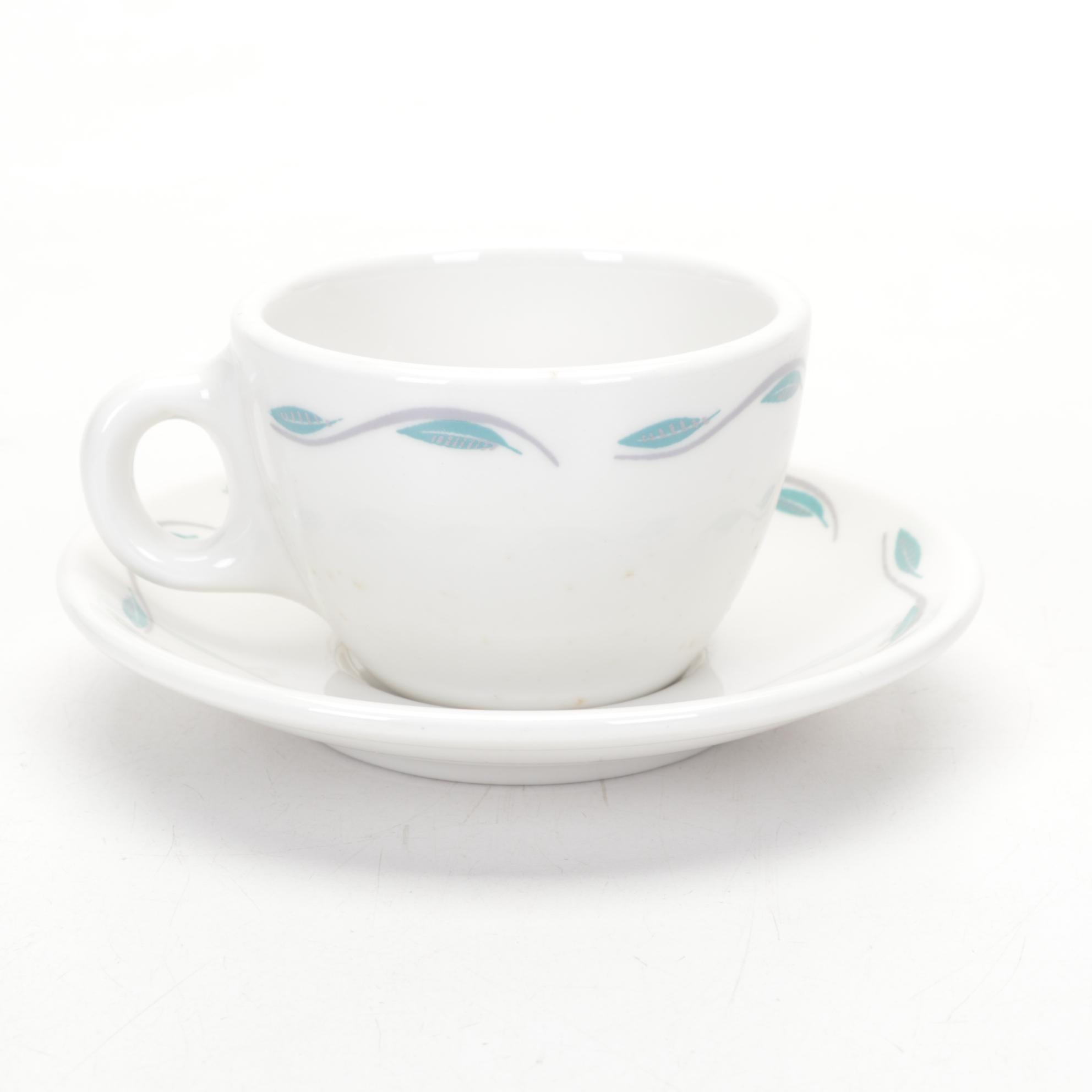 Homer Laughlin Best China Cups and Saucers, Mid to Late 20th Century