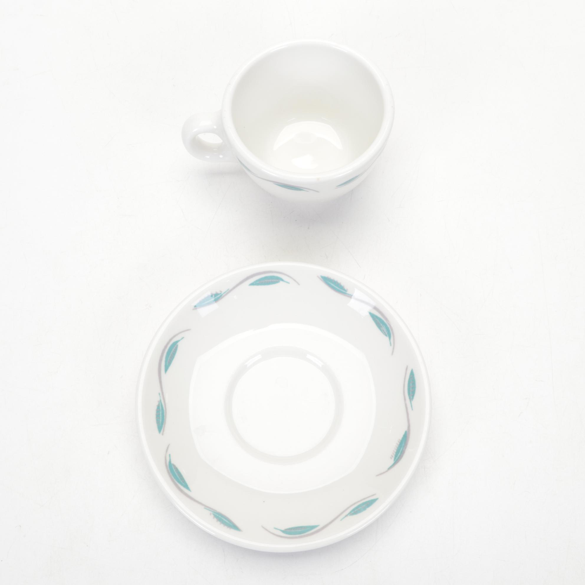 Homer Laughlin Best China Cups and Saucers, Mid to Late 20th Century