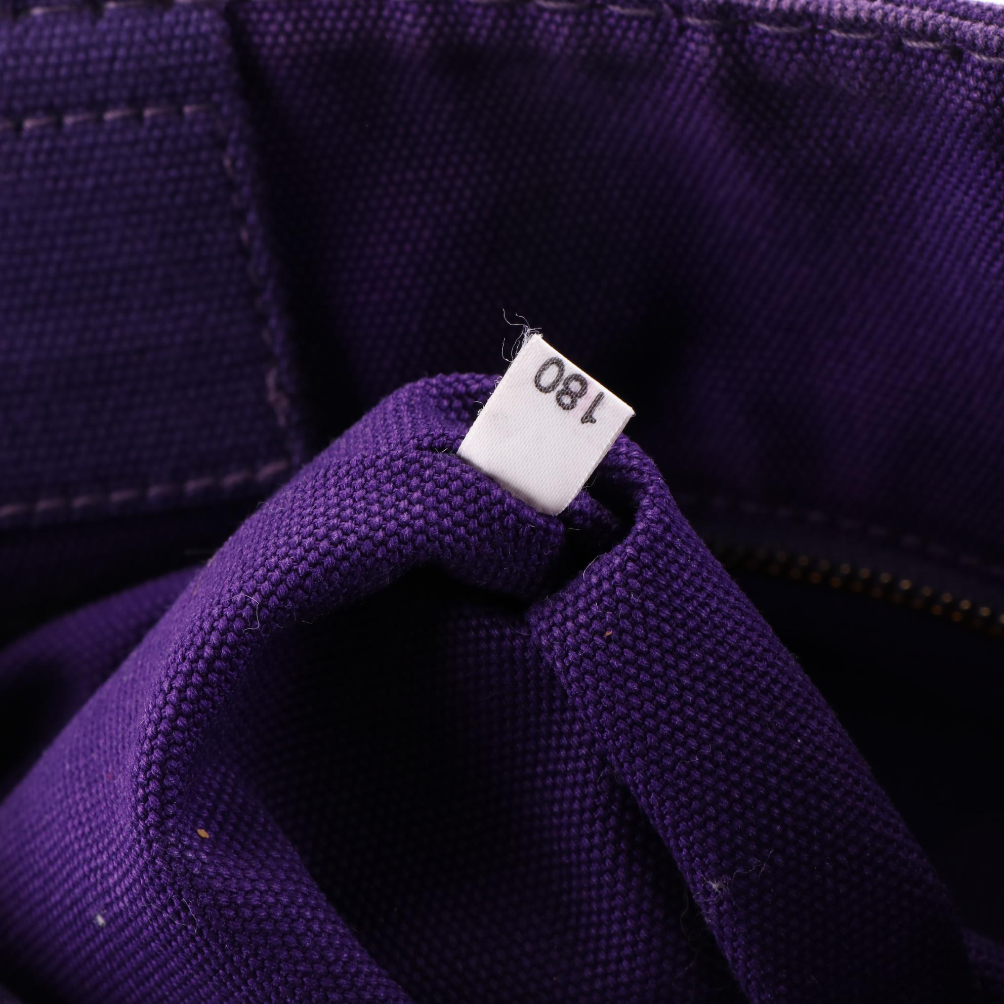 Prada Large Canapa Two-Way Tote Bag in Purple Canvas