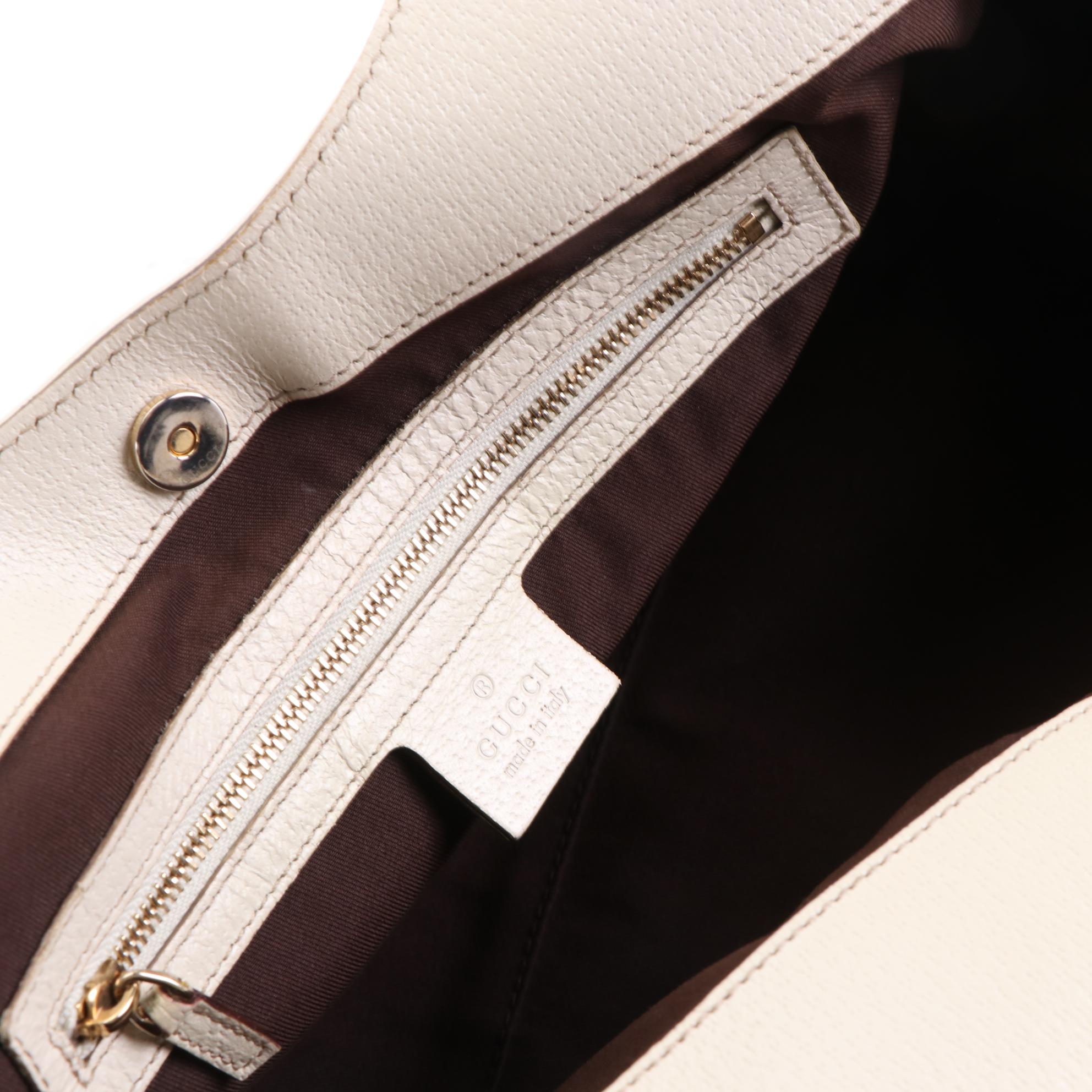 Gucci Charmy Shoulder Bag in GG Canvas and Cinghiale Leather Trim