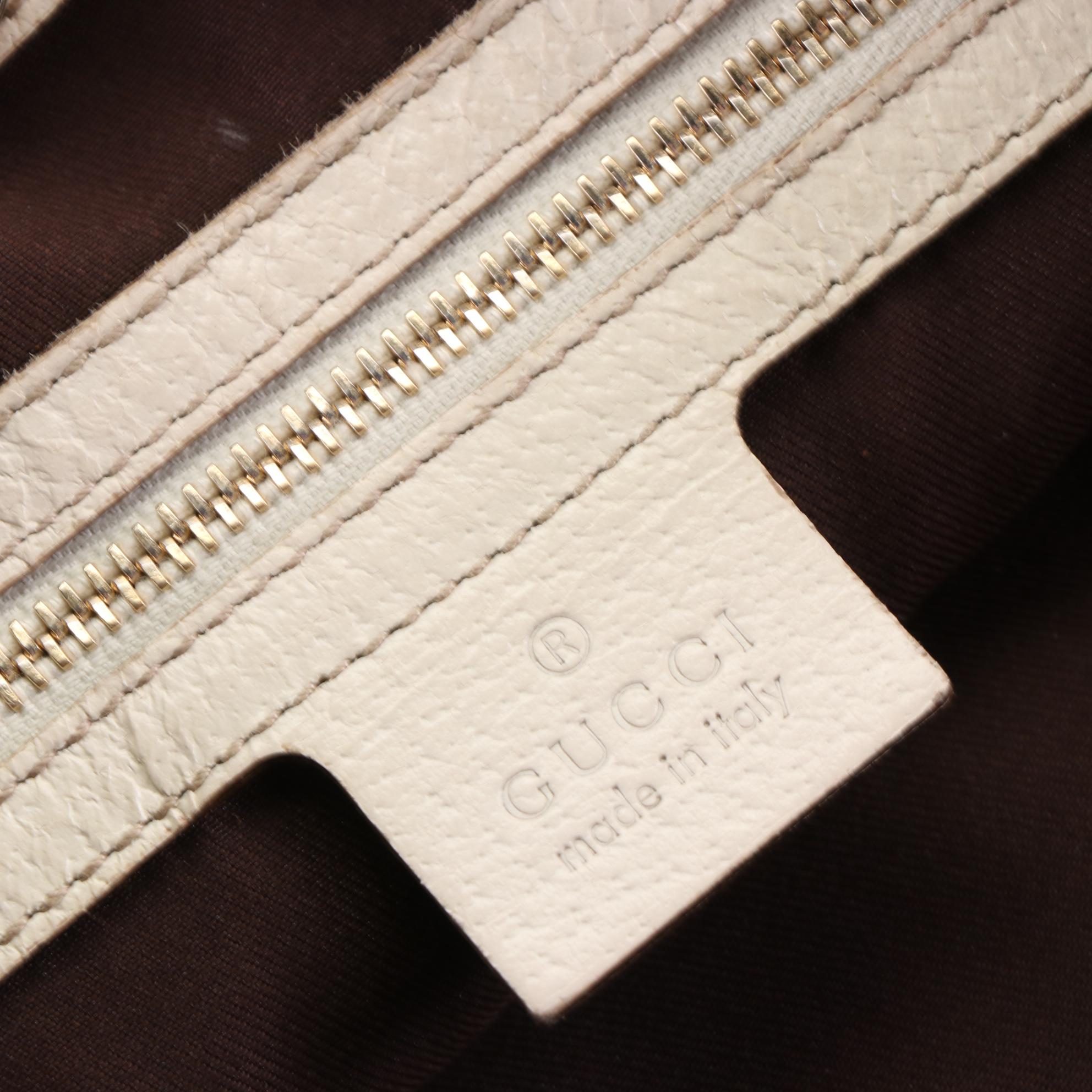 Gucci Charmy Shoulder Bag in GG Canvas and Cinghiale Leather Trim