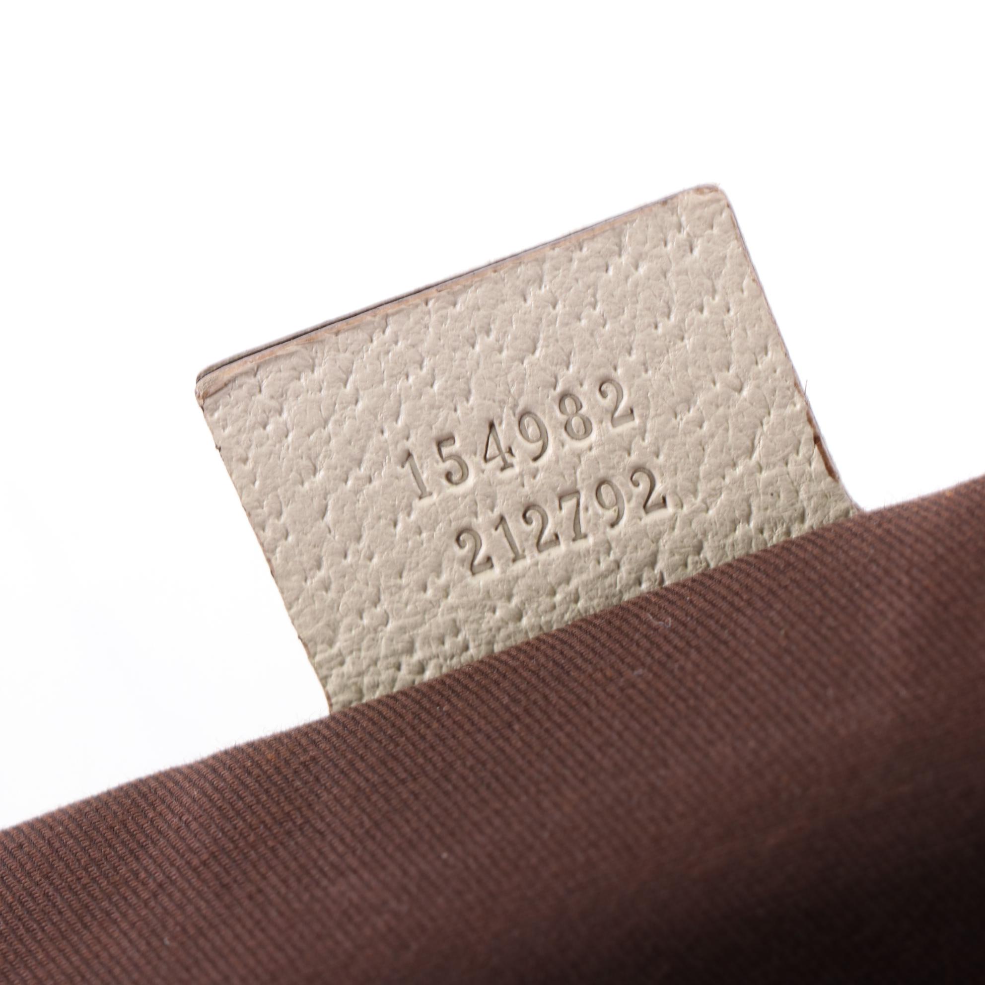 Gucci Charmy Shoulder Bag in GG Canvas and Cinghiale Leather Trim