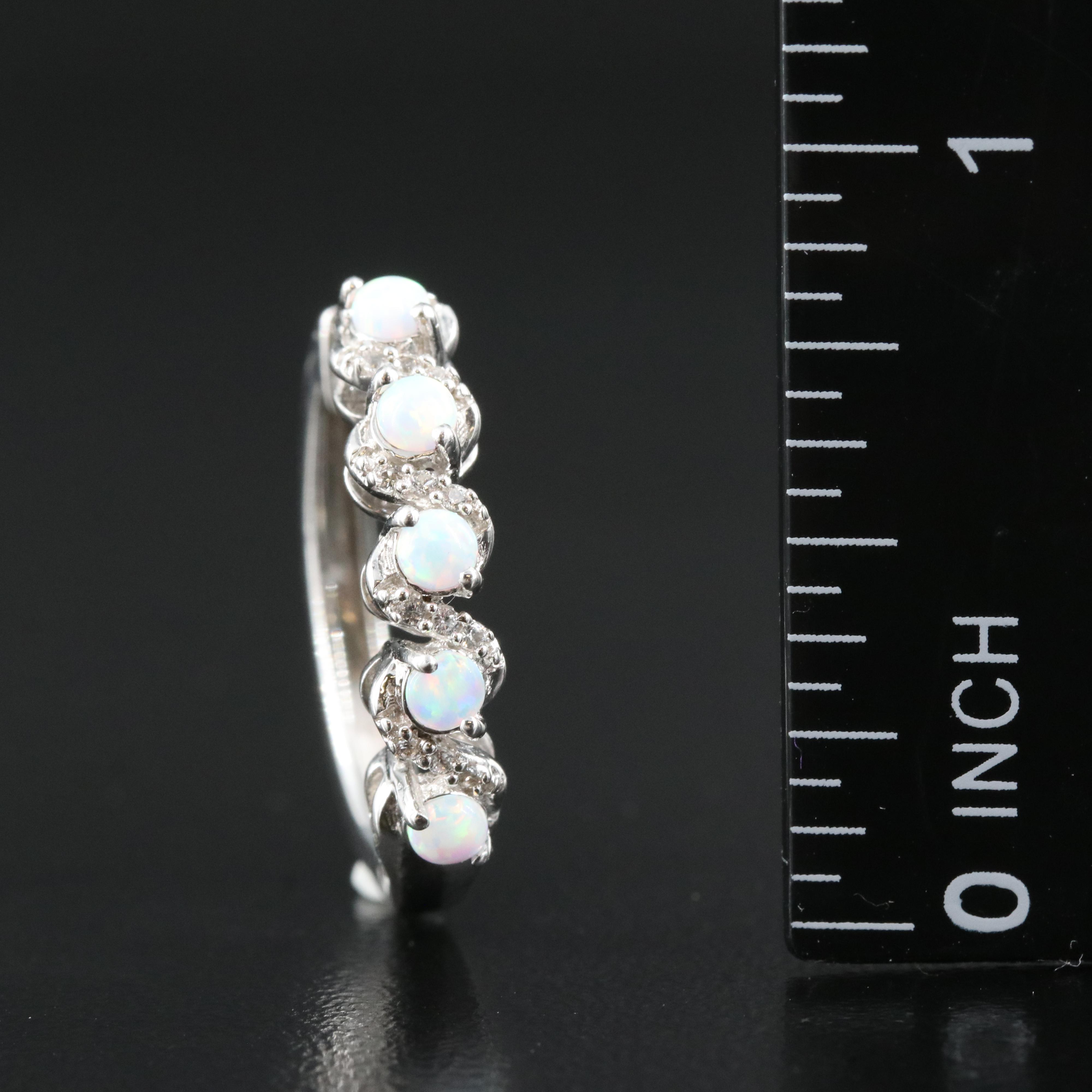 Sterling Opal and Topaz Hoop Earrings