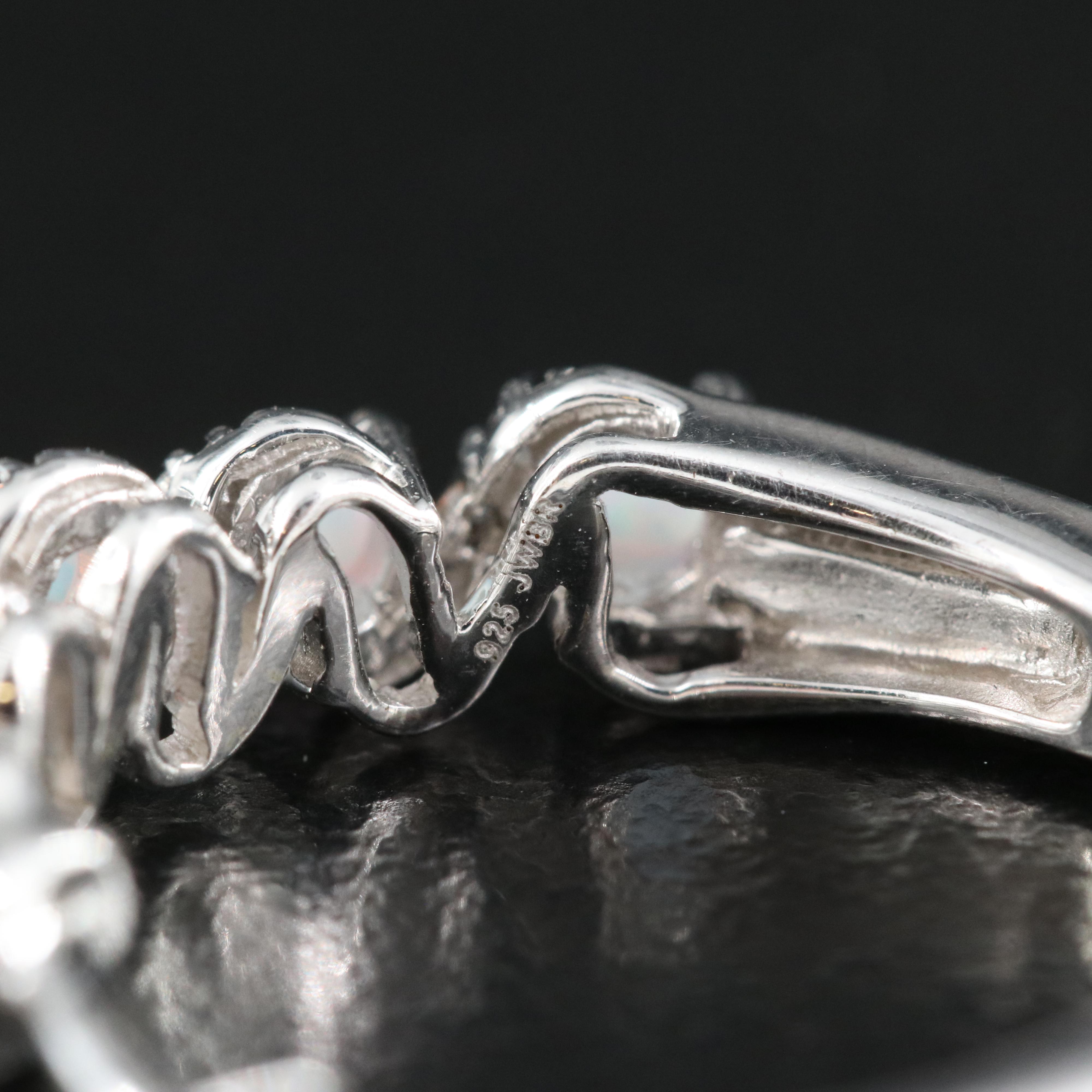 Sterling Opal and Topaz Hoop Earrings