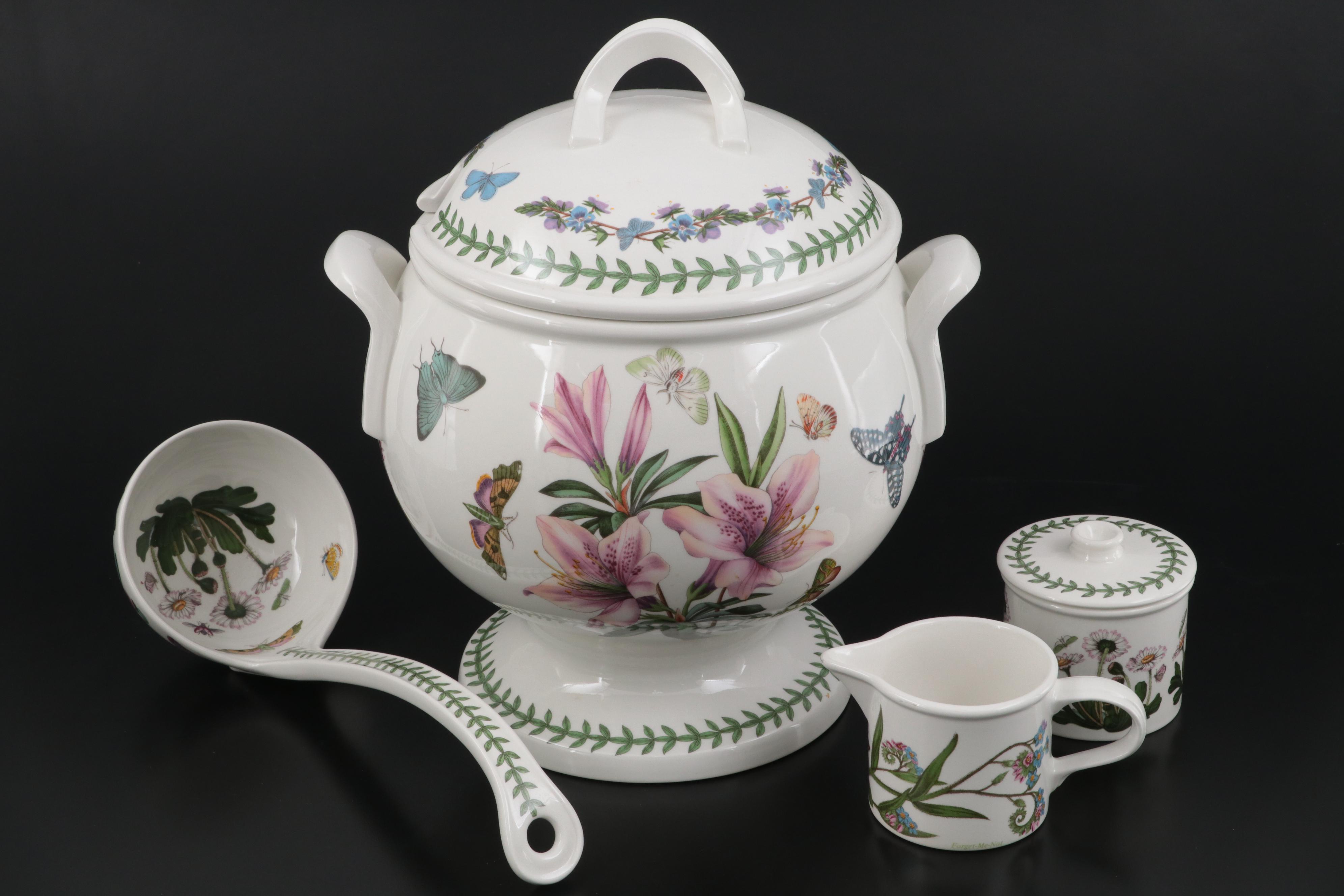 Portmeirion "The Botanic Garden" Ceramic Dinnerware and Footed Tureen