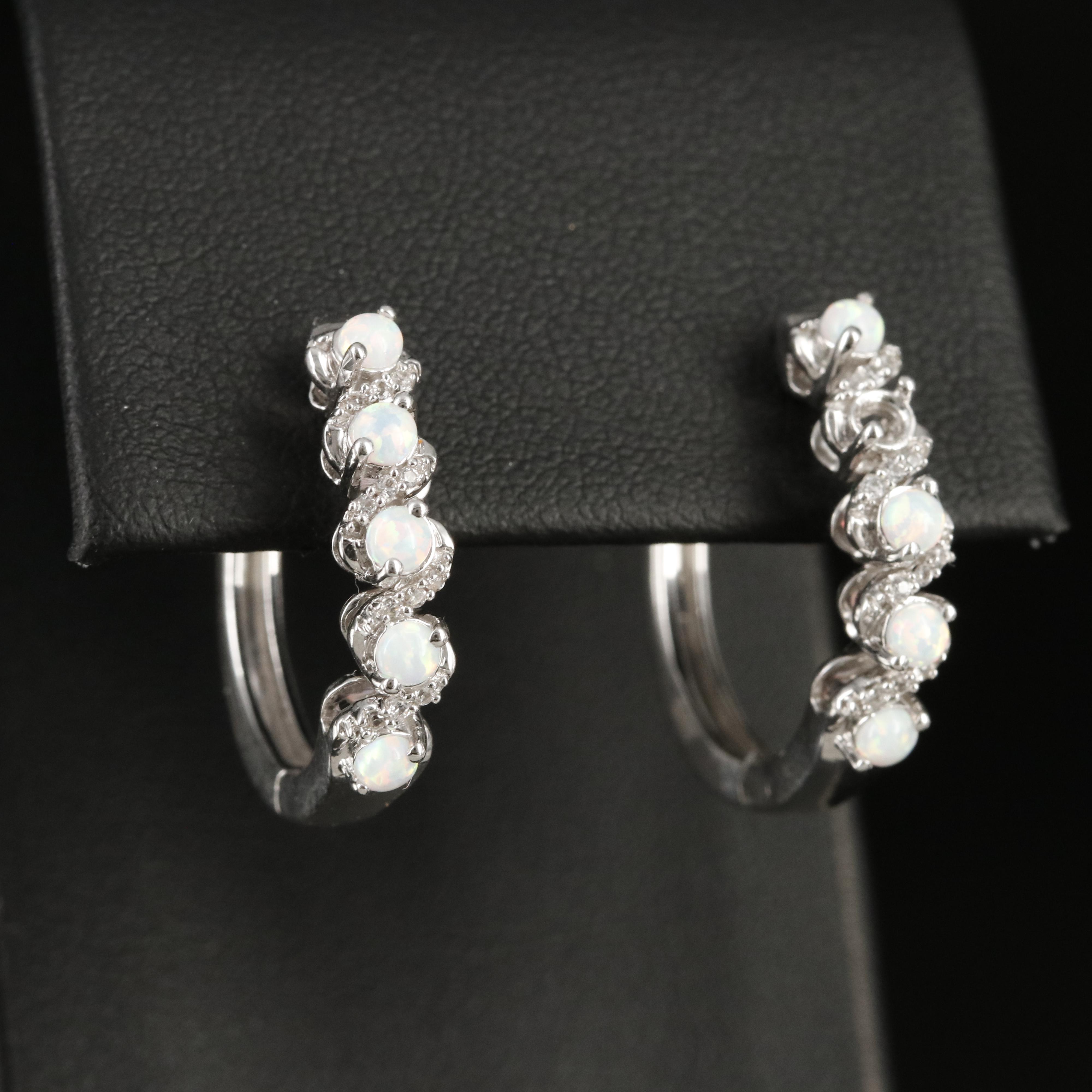 Sterling Sapphire Hoop Earrings