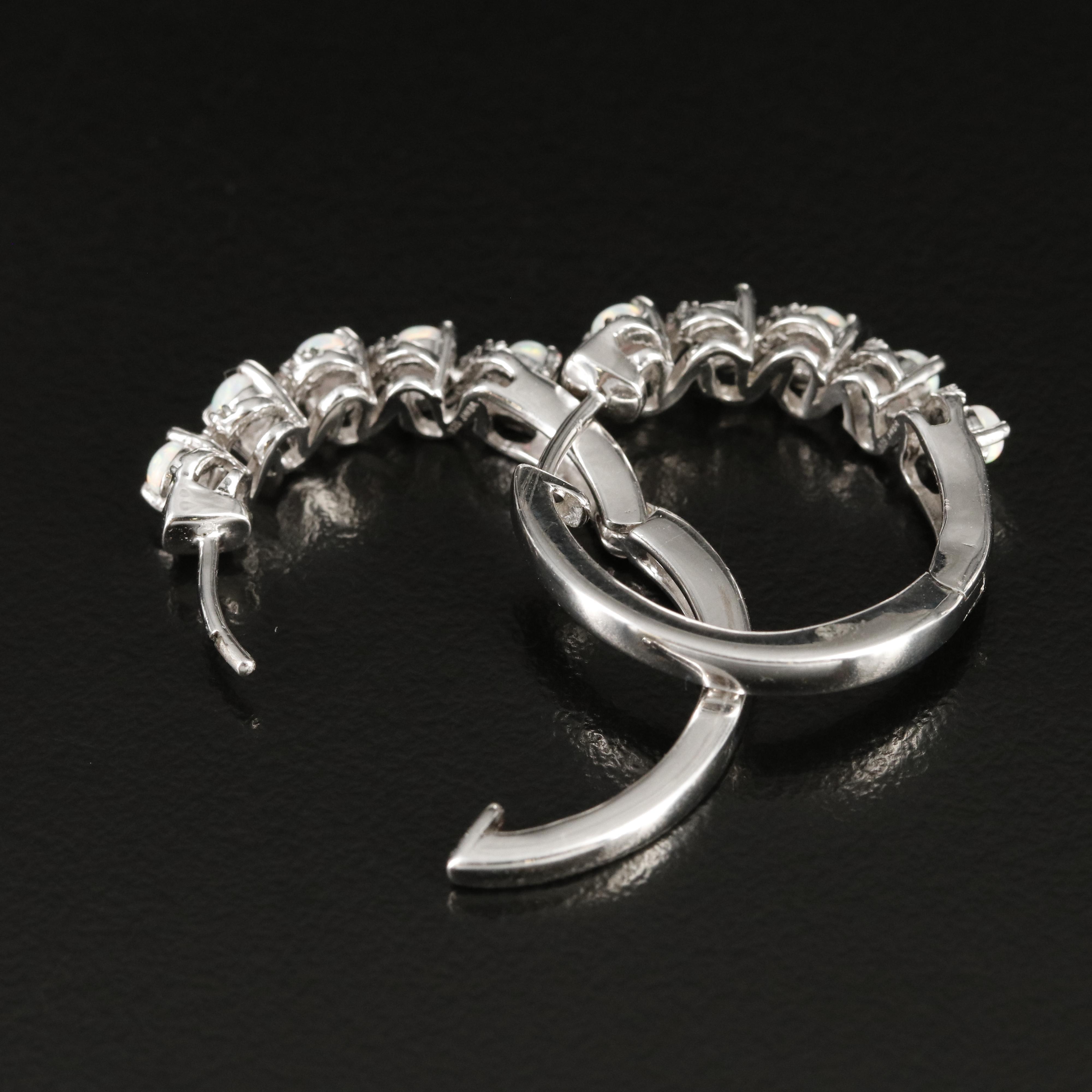 Sterling Sapphire Hoop Earrings