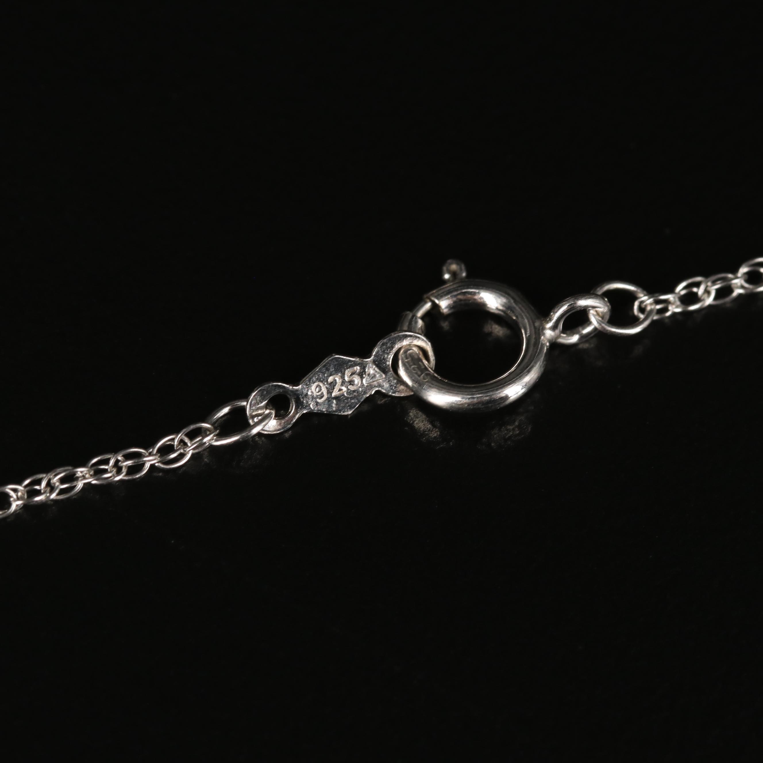 Sterling Sapphire Circle Pendant Necklace