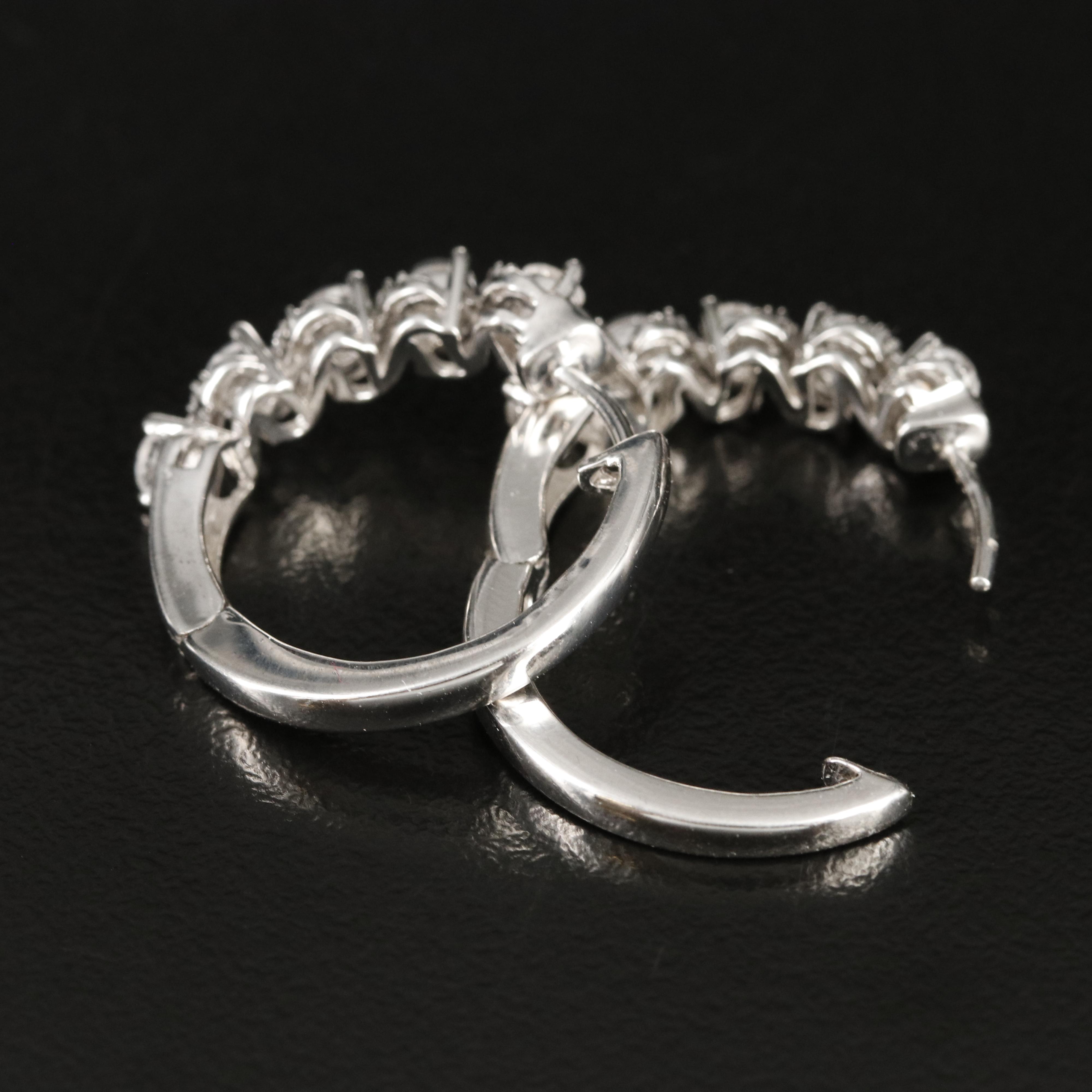 Sterling Sapphire Hoop Earrings