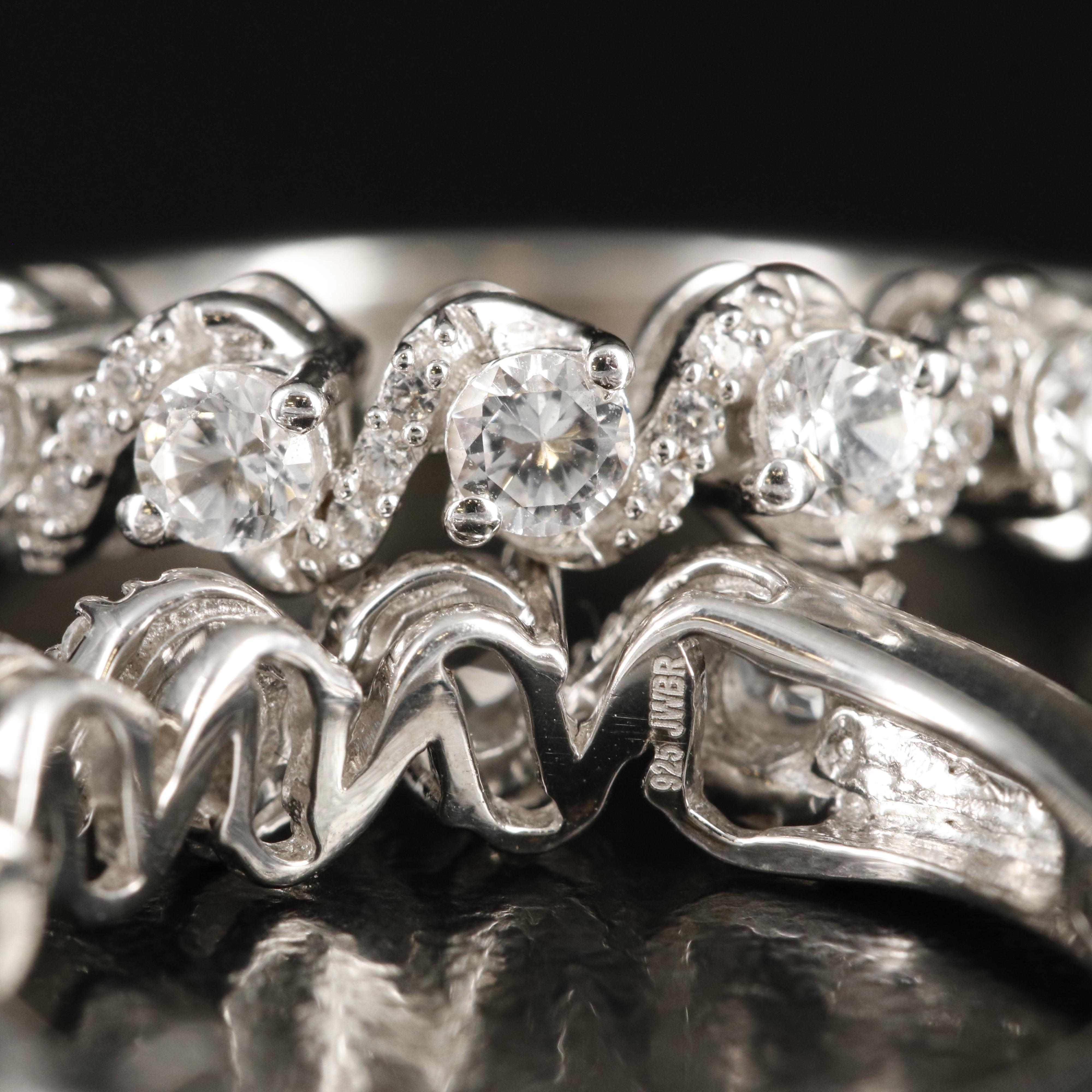 Sterling Sapphire Hoop Earrings