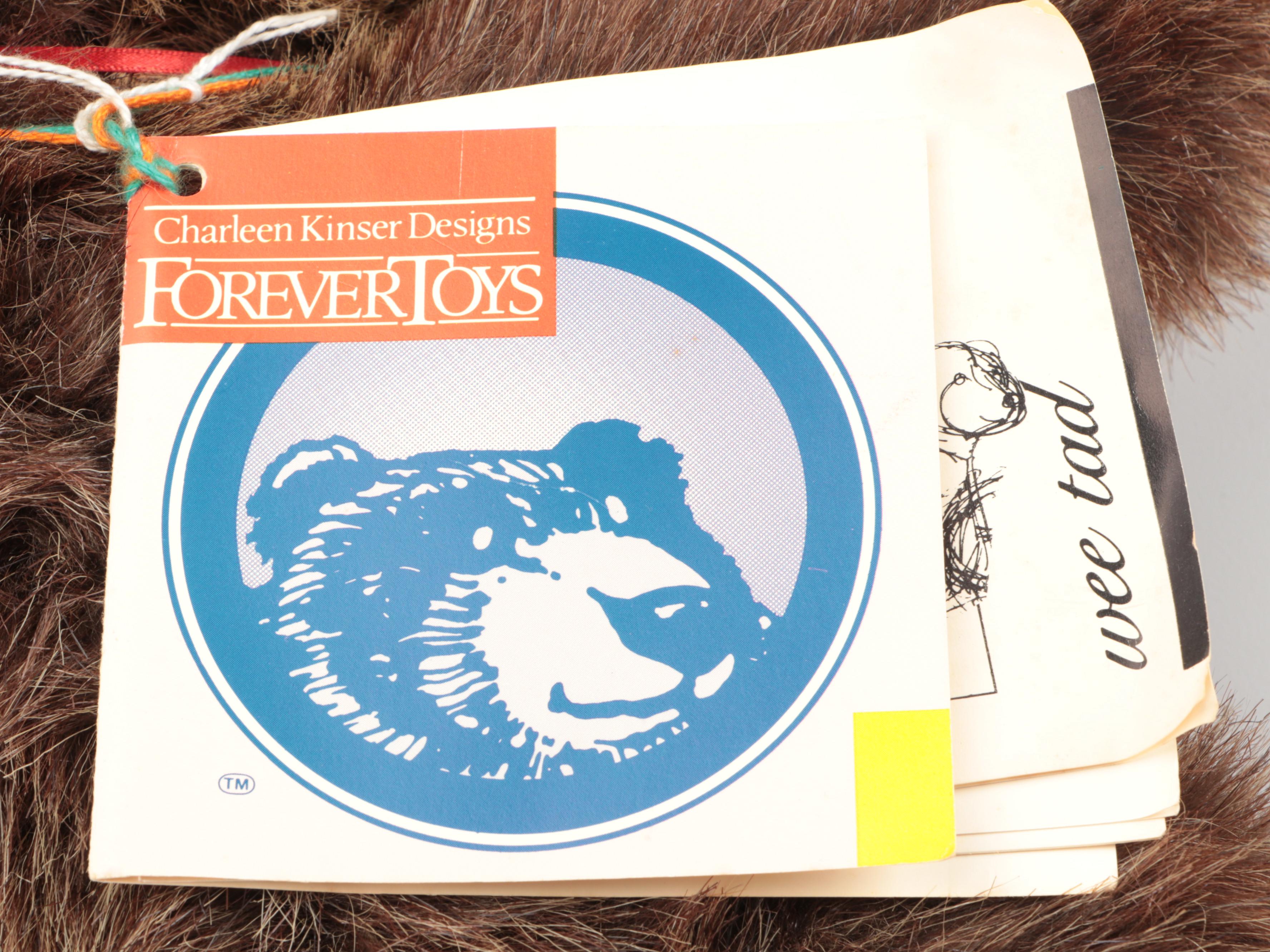 Charleen Kinser Designs Stuffed "Wee Tad" Bear with Other Stuffed Animals